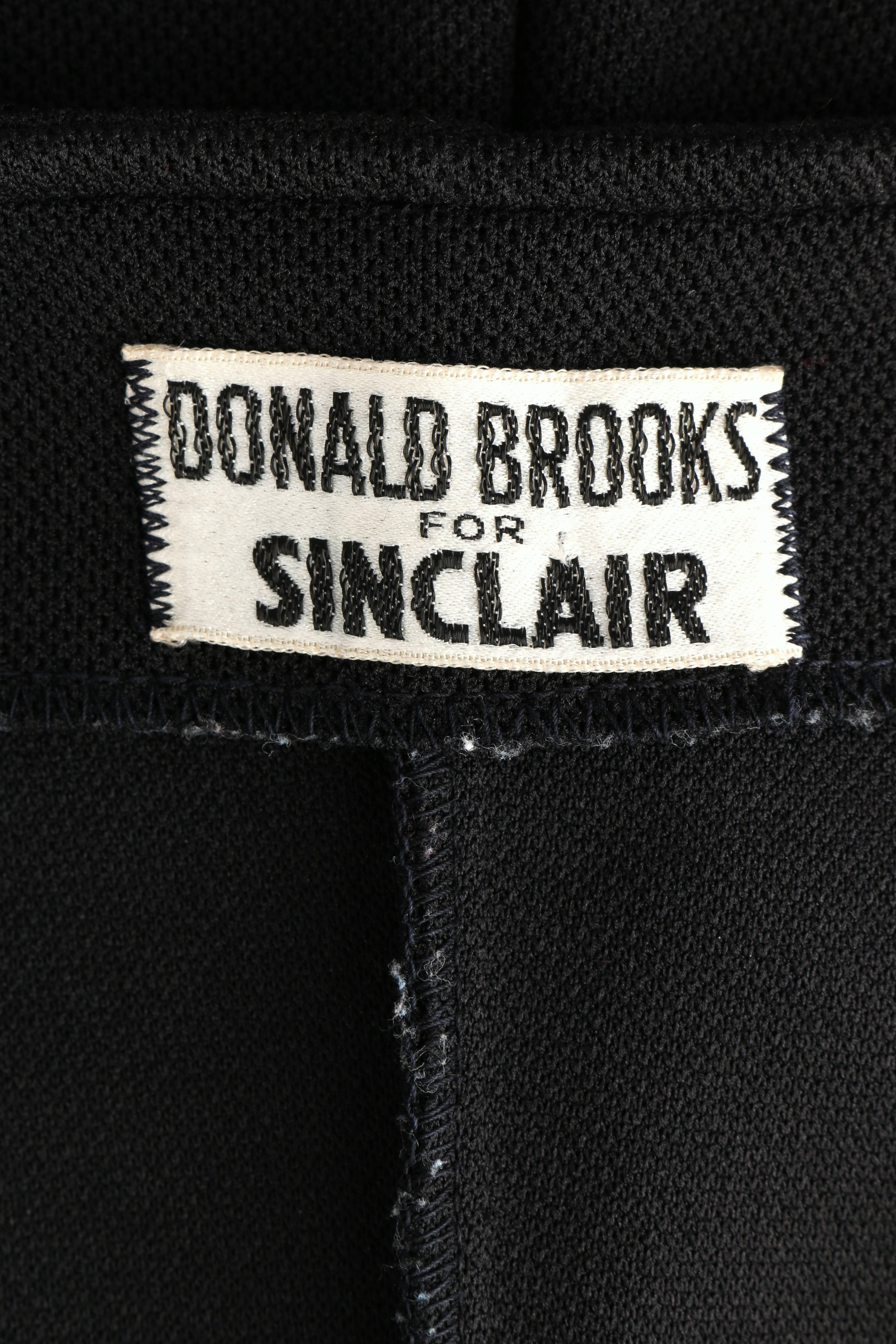 DONALD BROOKS For Sinclair c.1960's Black Plunging Bathing Suit Playsuit Romper 6