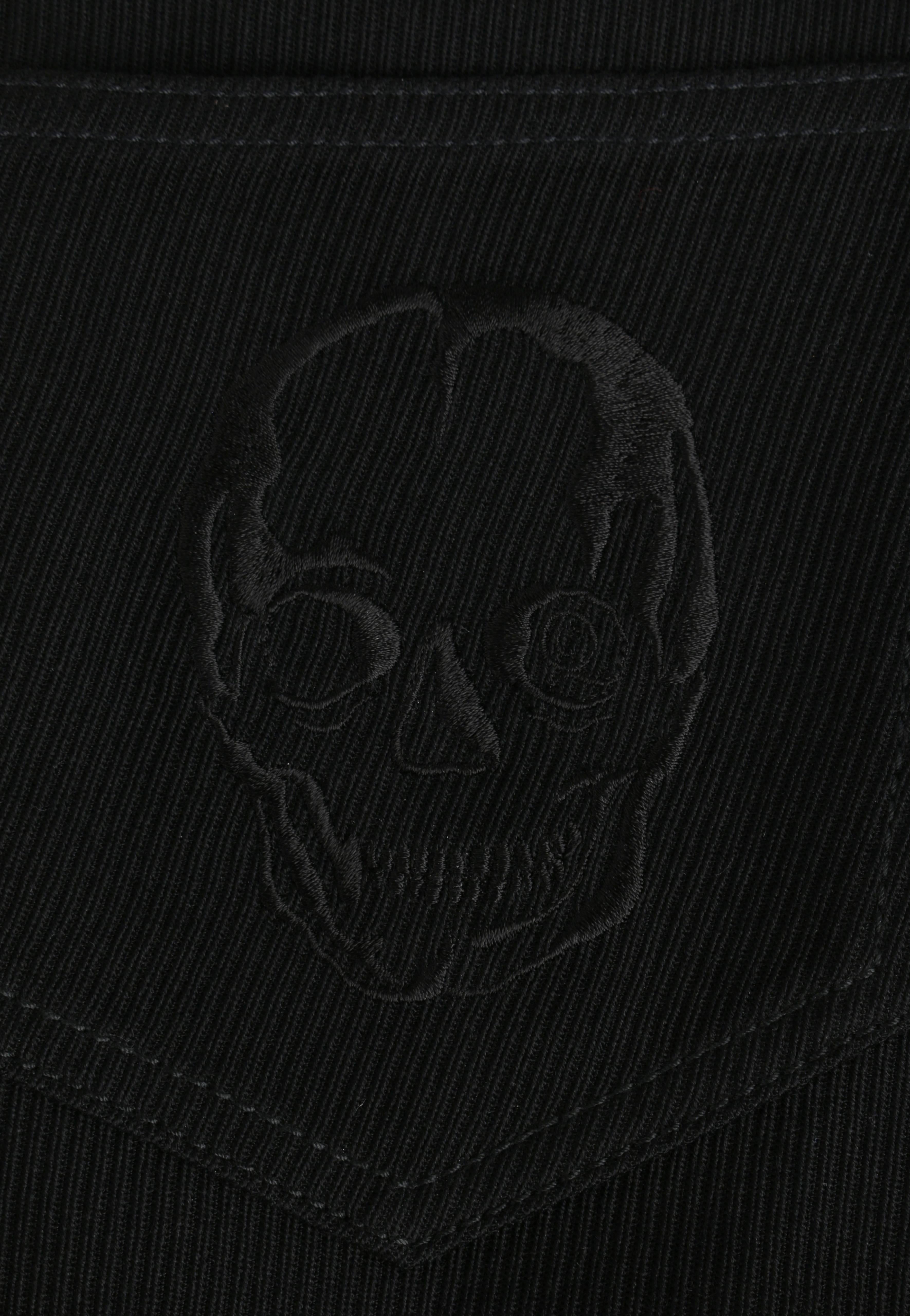 ALEXANDER MCQUEEN c.2007 Black Patent Leather Zipper Skull Pocket Wool Pants For Sale 1