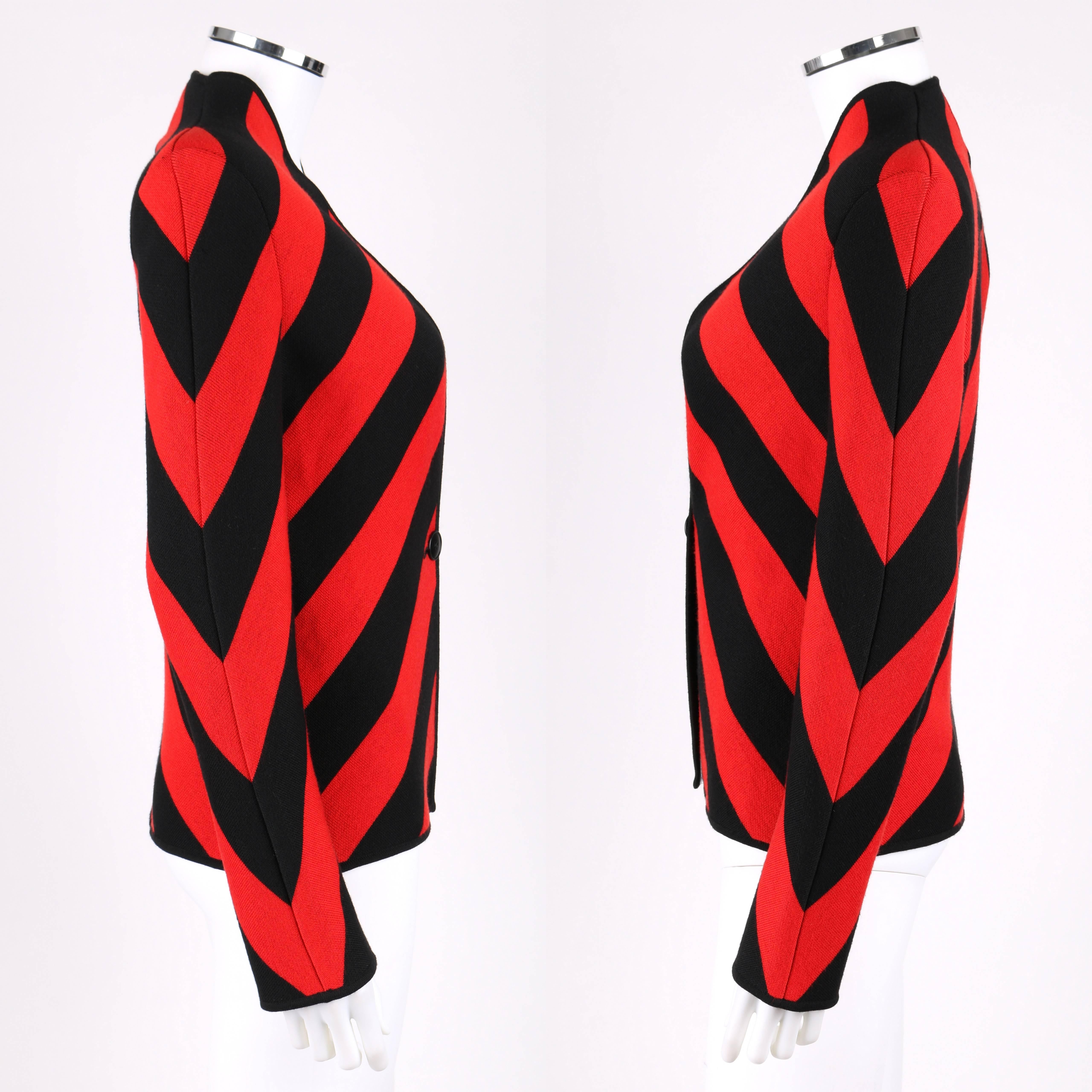 black and red striped blazer