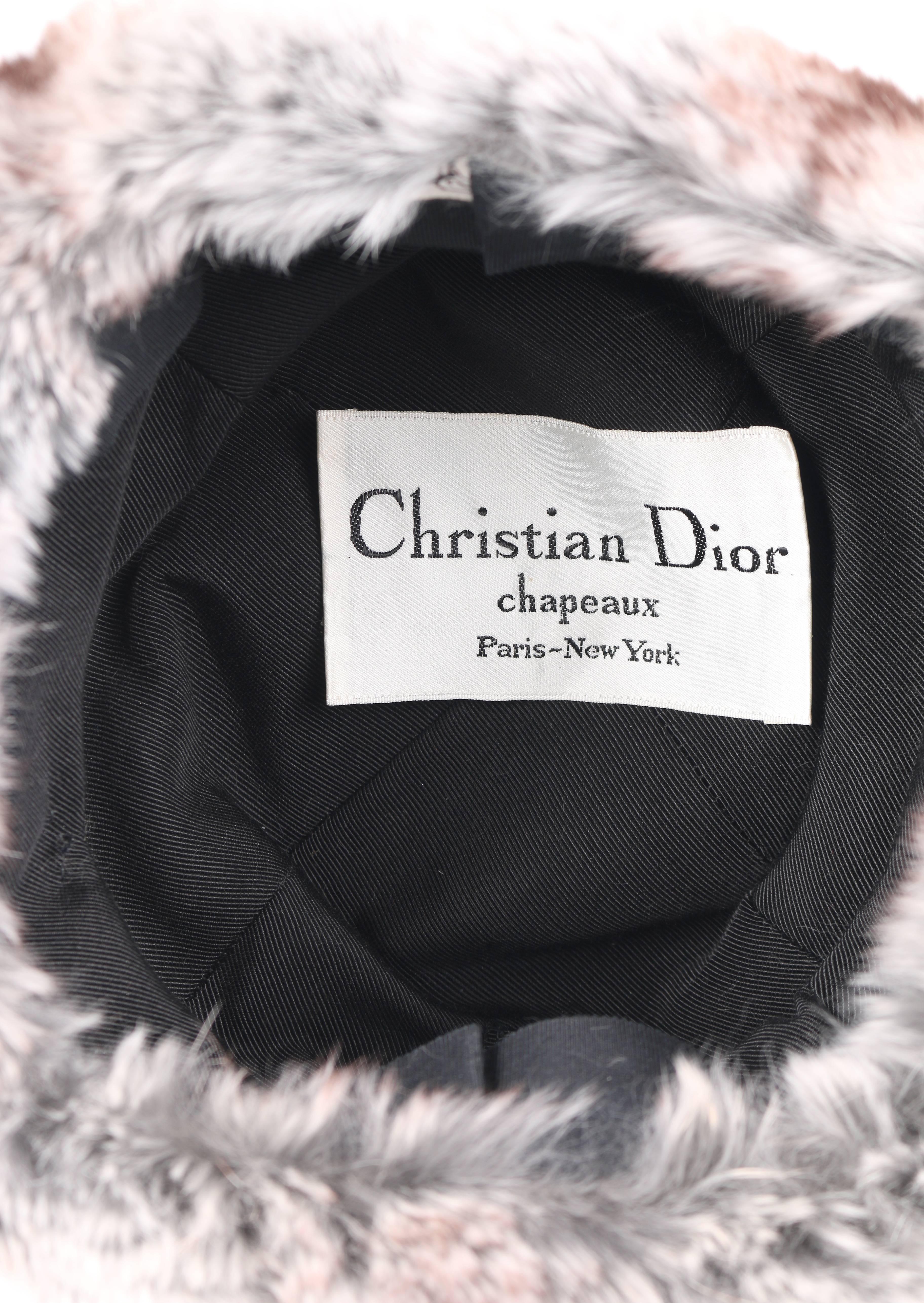 CHRISTIAN DIOR Chapeaux c.1960's MARC BOHAN Chinchilla Fur Tiered Cossack Hat 1