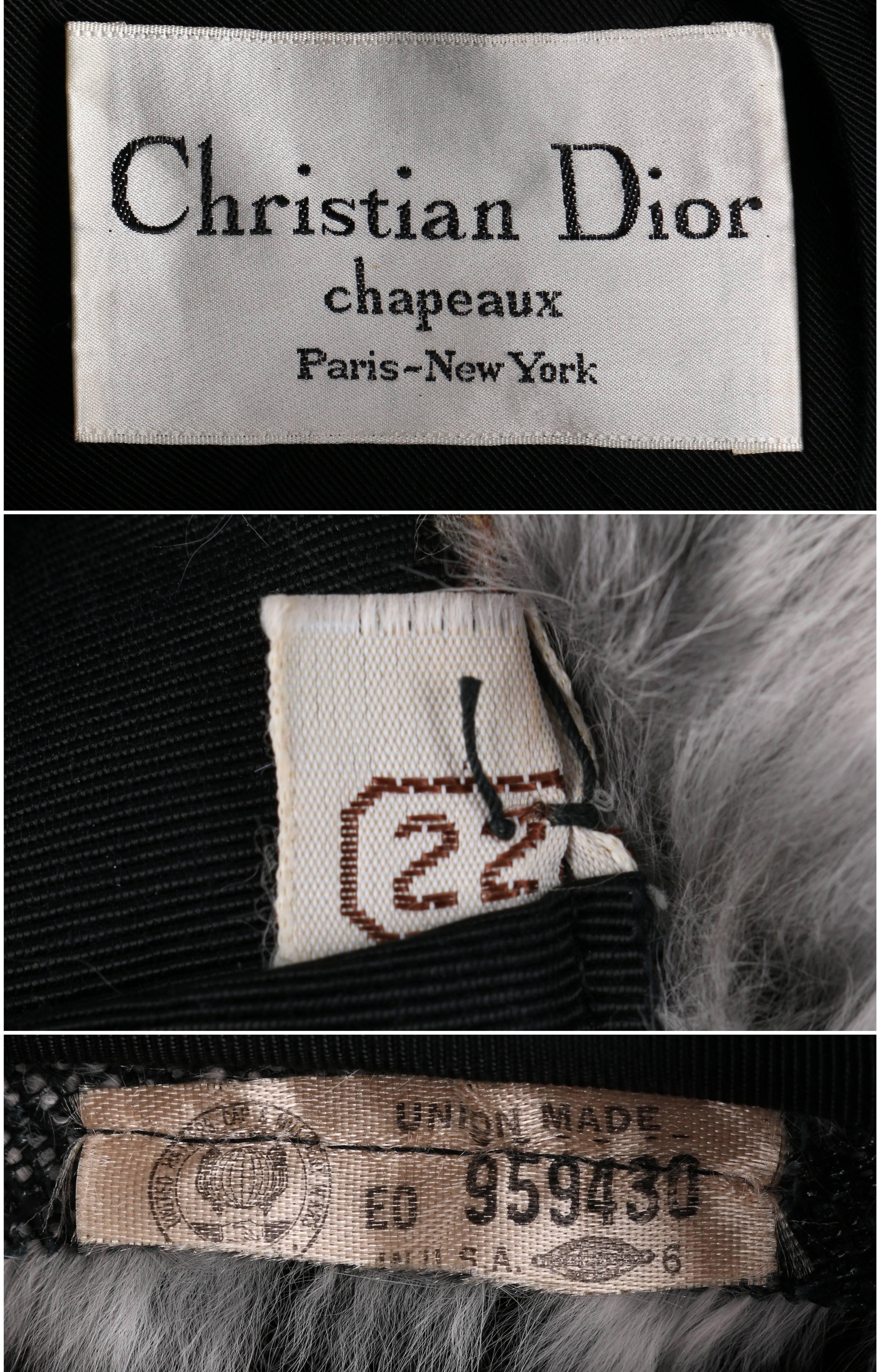 CHRISTIAN DIOR Chapeaux c.1960's MARC BOHAN Chinchilla Fur Tiered Cossack Hat 2