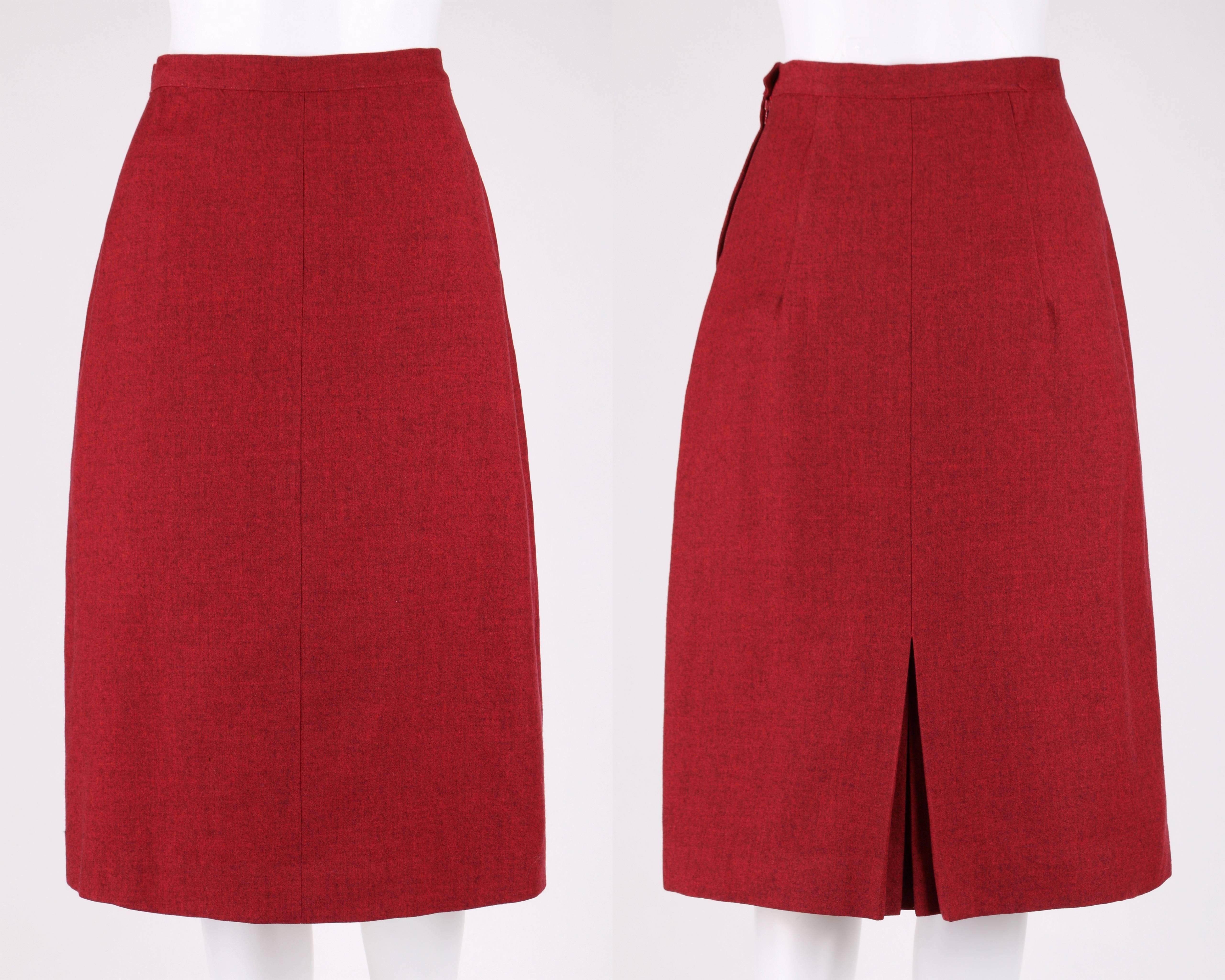 STYLED BY VENNE c.1940's 2 Piece Ruby Red Wool Embellished Blazer Skirt Suit 2