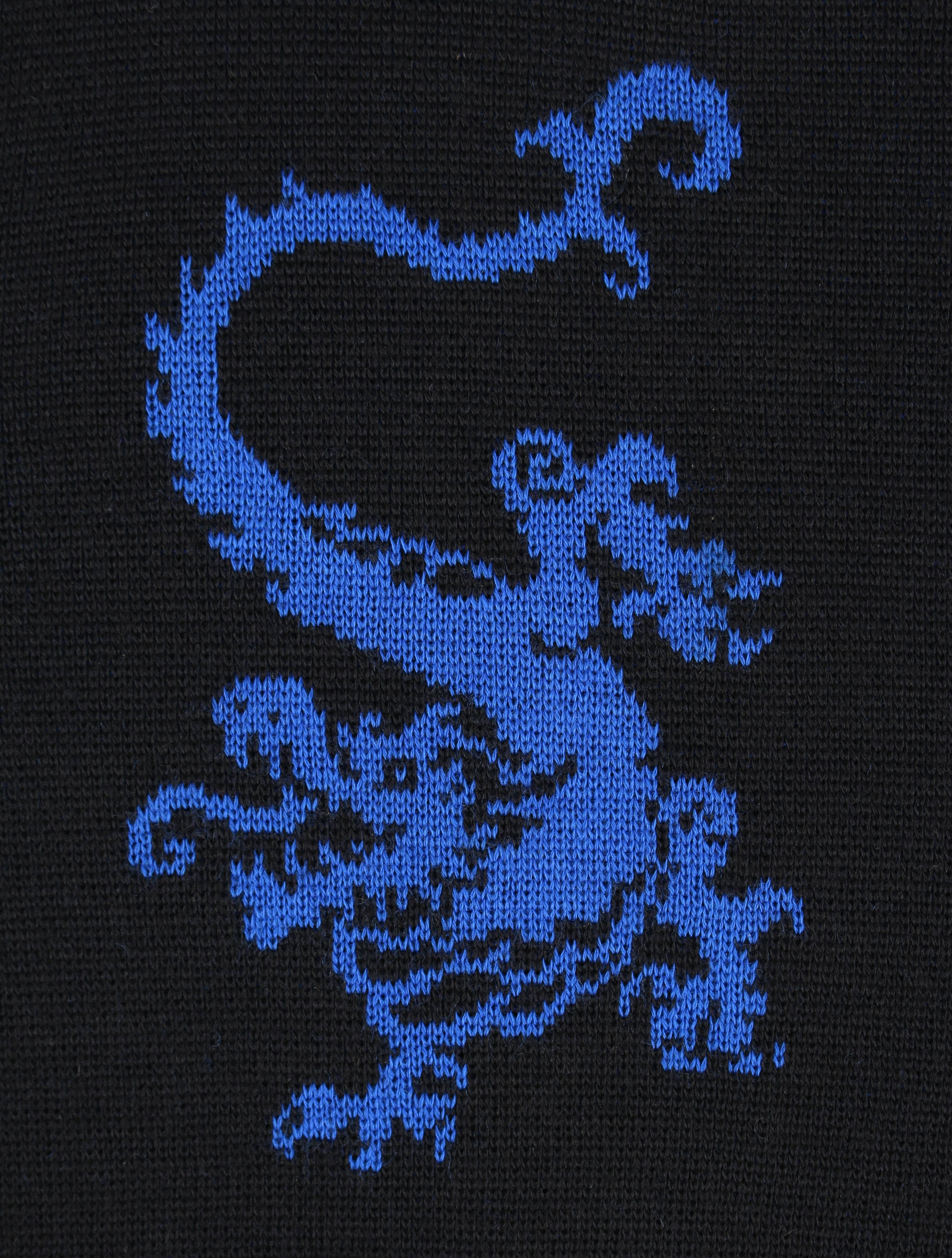 YVES SAINT LAURENT c.1980's Chinese Dragon Crewneck Sweater YSL Rare In Good Condition In Thiensville, WI