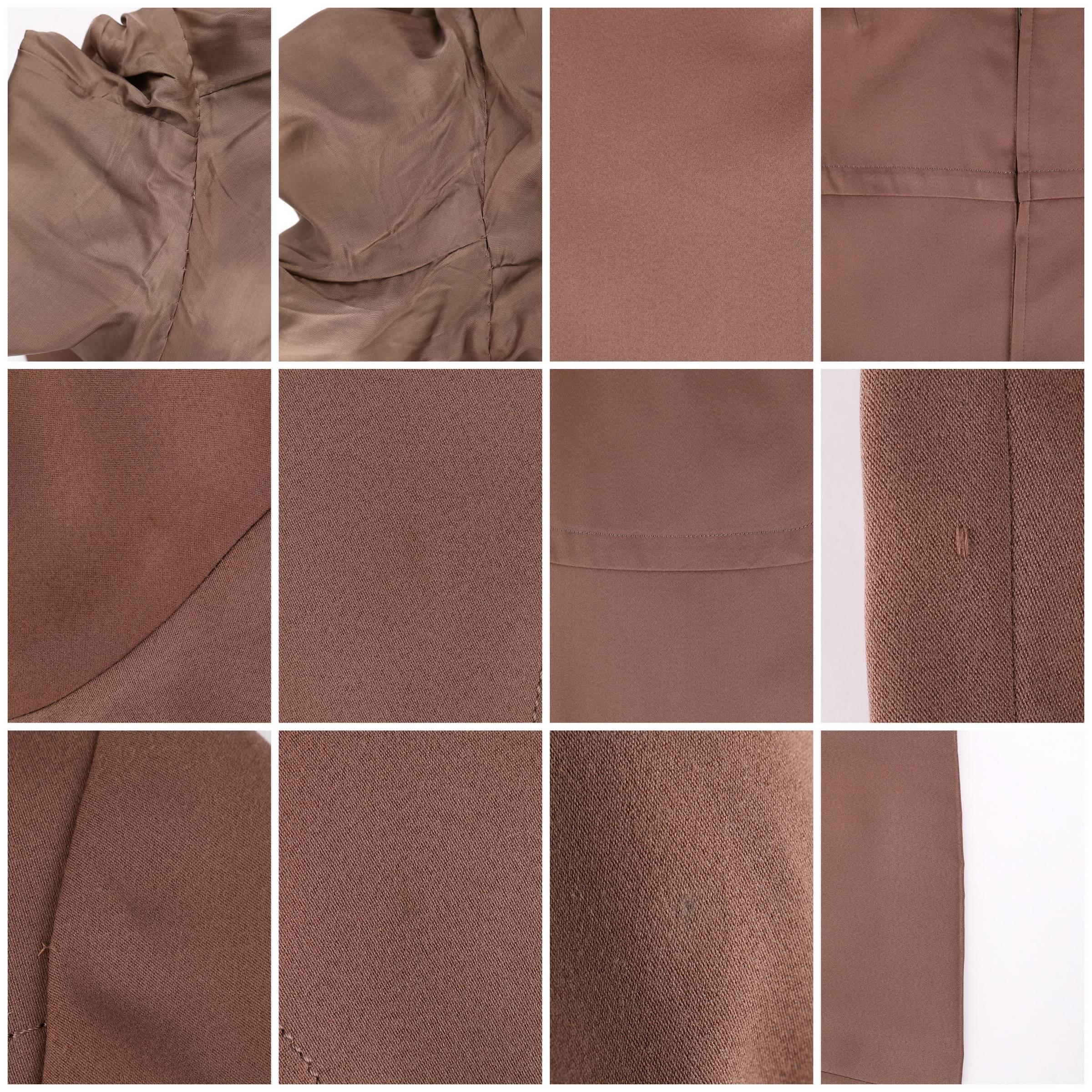 PIERRE CARDIN Takashimaya c.1960's Brown Silk Mod Circle Pocket Tunic Top en vente 5
