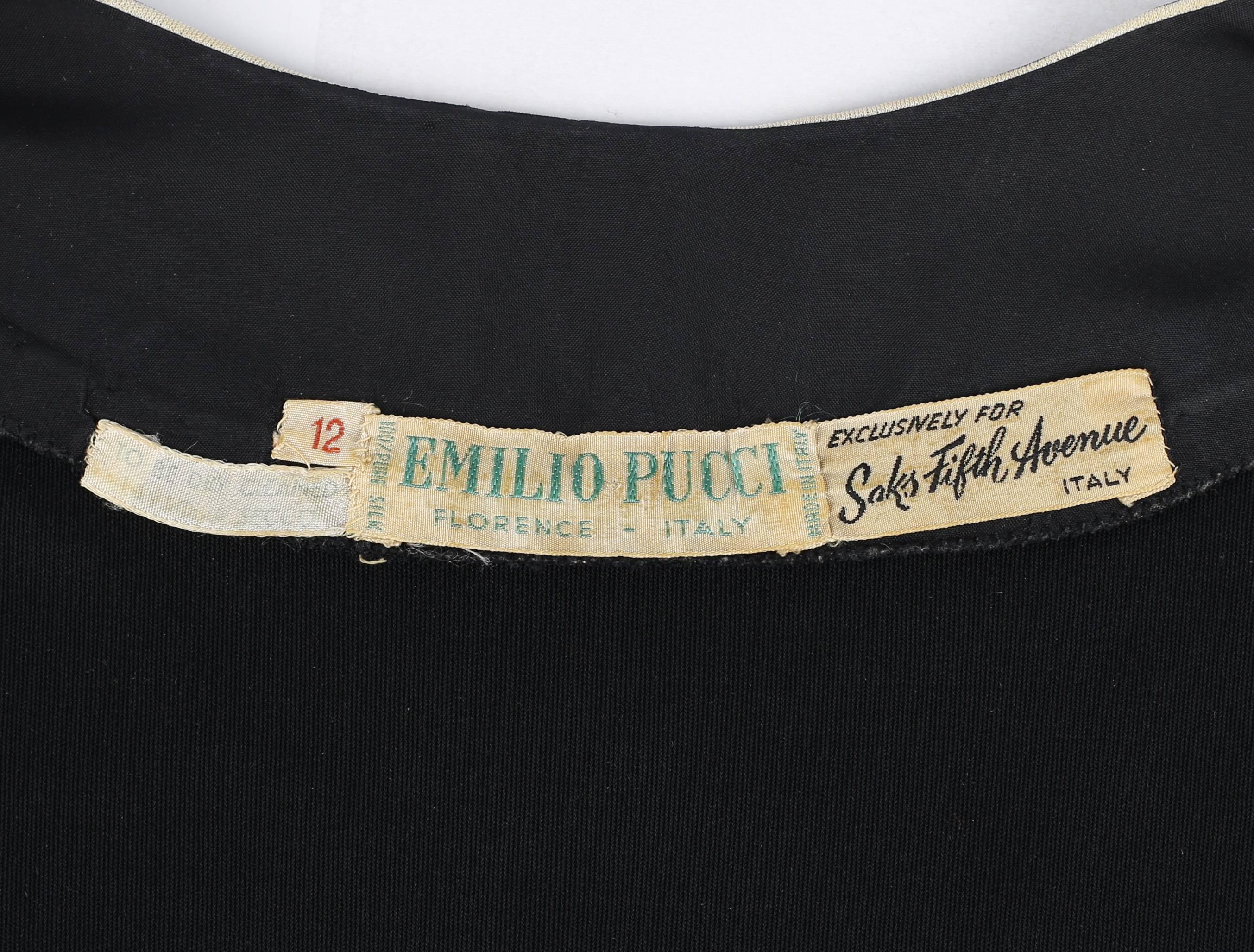 EMILIO PUCCI c.1960's Multicolor Checker Board Signature Print Silk Jersey Dress 2