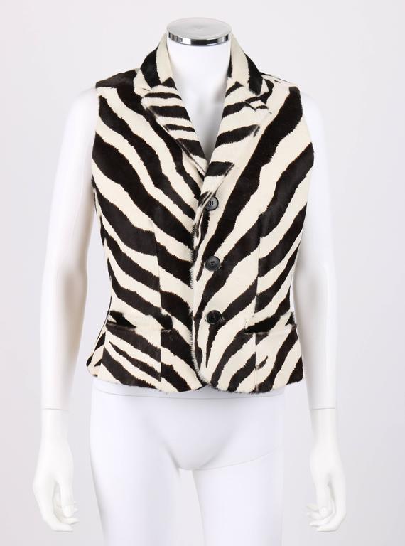 RALPH LAUREN Collection Zebra Print Calf Hair Safari Vest NWT at 1stDibs |  ralph lauren zebra fabric