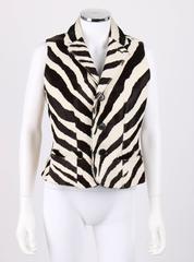 RALPH LAUREN Collection Zebra Print Calf Hair Safari Vest NWT