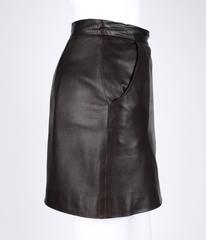 GIVENCHY Couture A/W 1997 "Lady Leopard" ALEXANDER McQUEEN Brown Leather Skirt