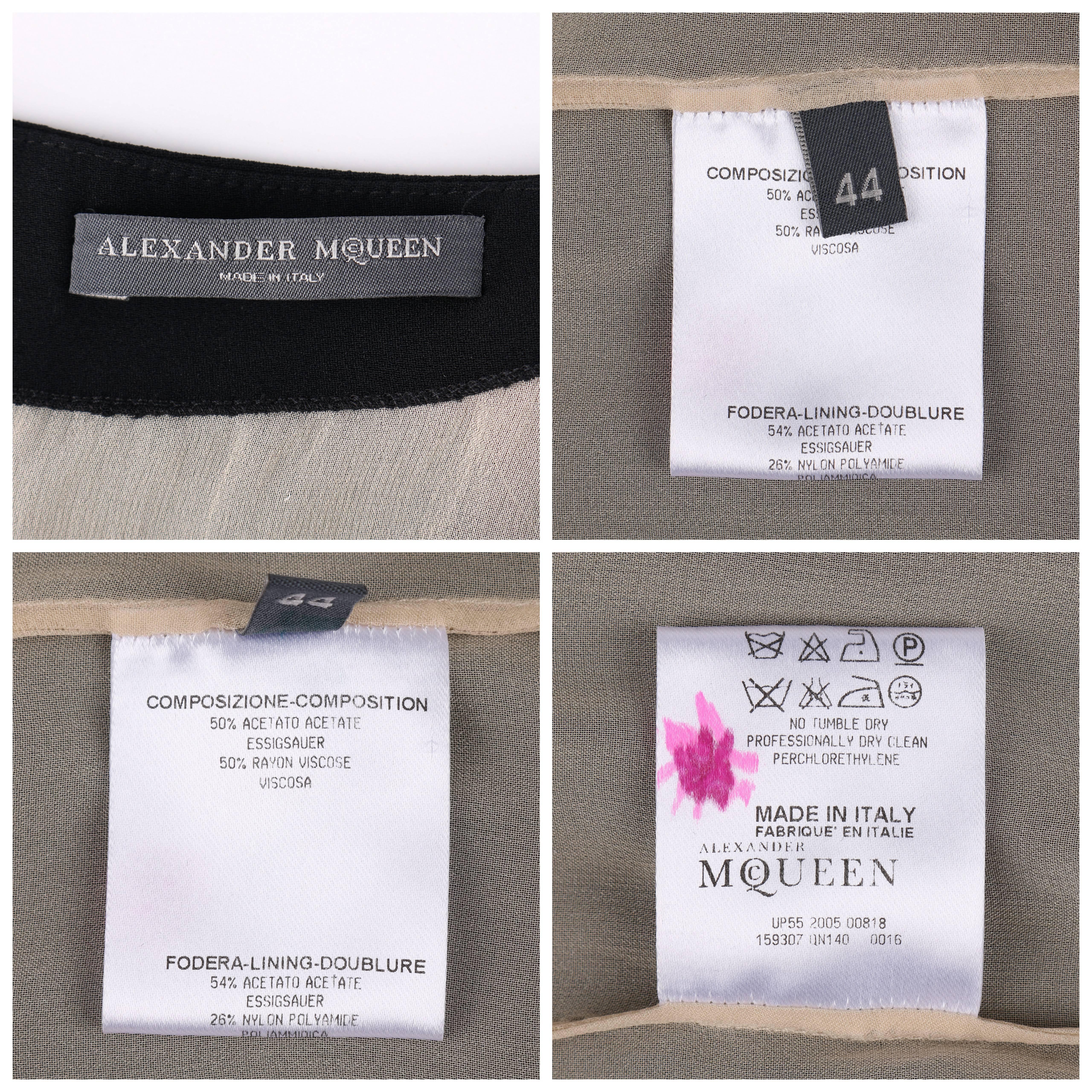 ALEXANDER McQUEEN Frühjahr/Sommer 2006 „Neptun“ Schwarzes ärmelloses Cocktailkleid mit Schnitt im Angebot 5