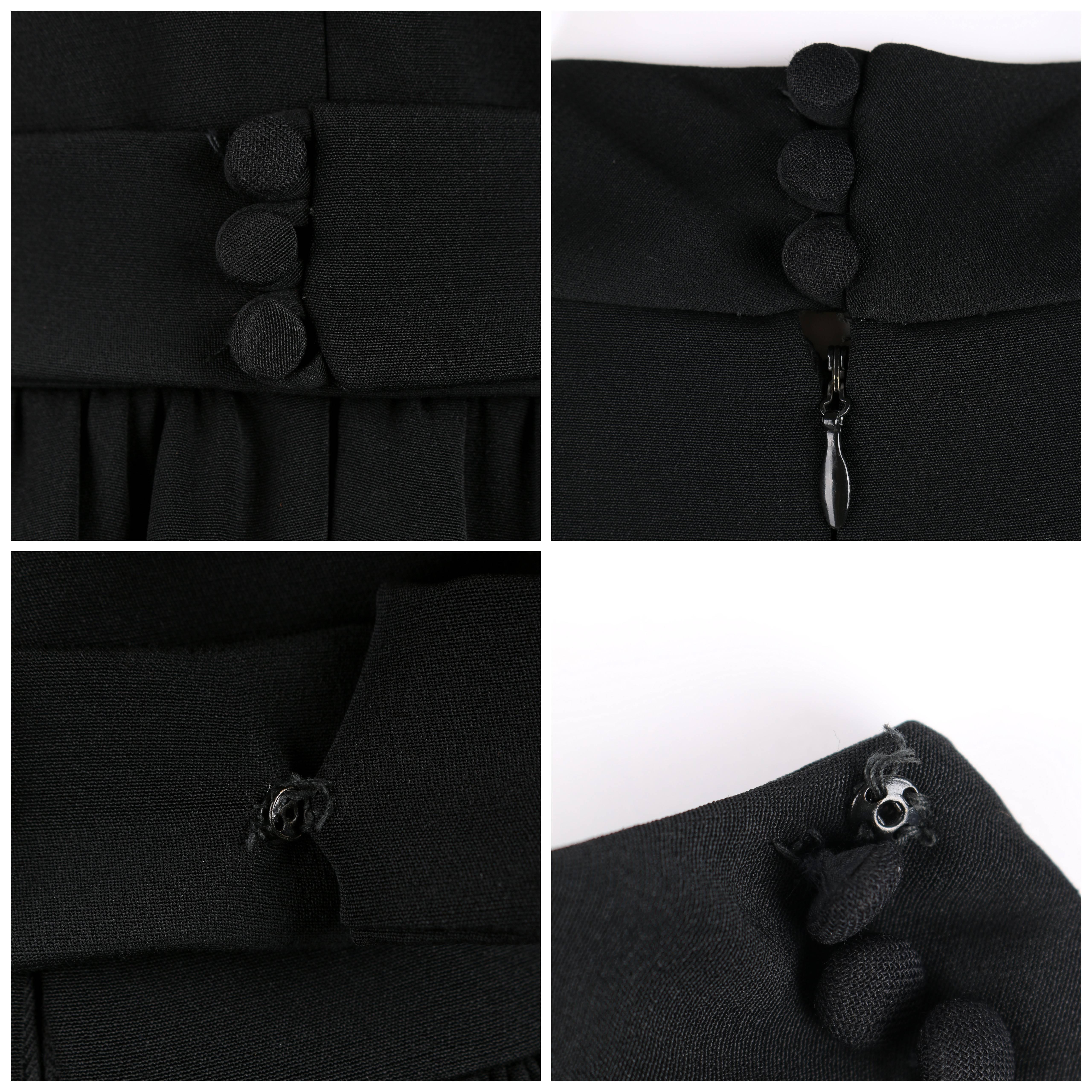 DONALD BROOKS c.1960's Black Belted Sleeveless Keyhole Dress Evening Gown 4