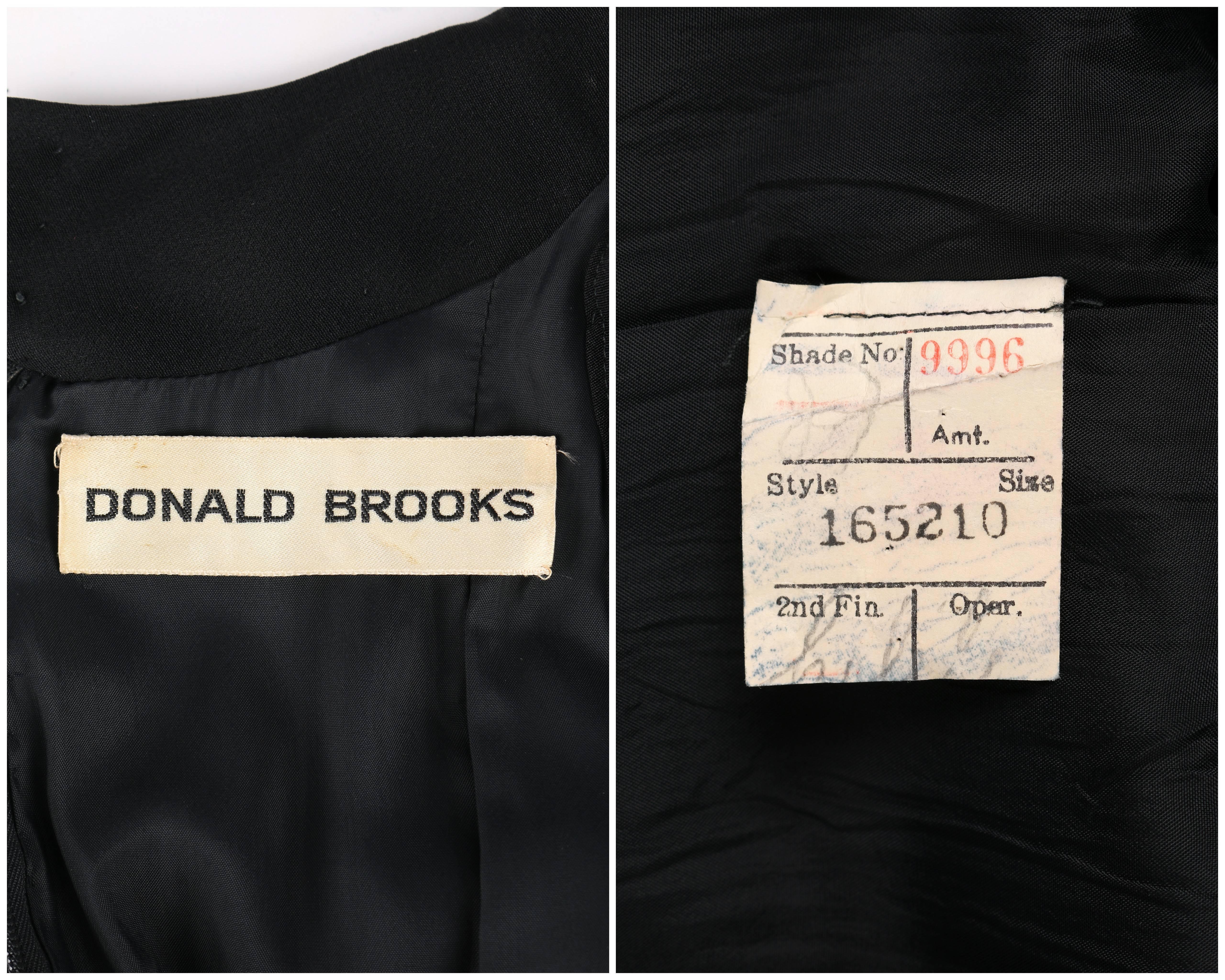 DONALD BROOKS c.1960's Black Belted Sleeveless Keyhole Dress Evening Gown 2