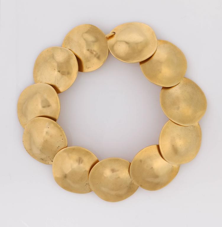 ROBERT LEE MORRIS  24K Gold Plated Brass Sculpted Disc Art Wear  Necklace at 1stDibs | vintage robert lee morris jewelry, robert lee morris  vintage jewelry, robert lee morris earrings