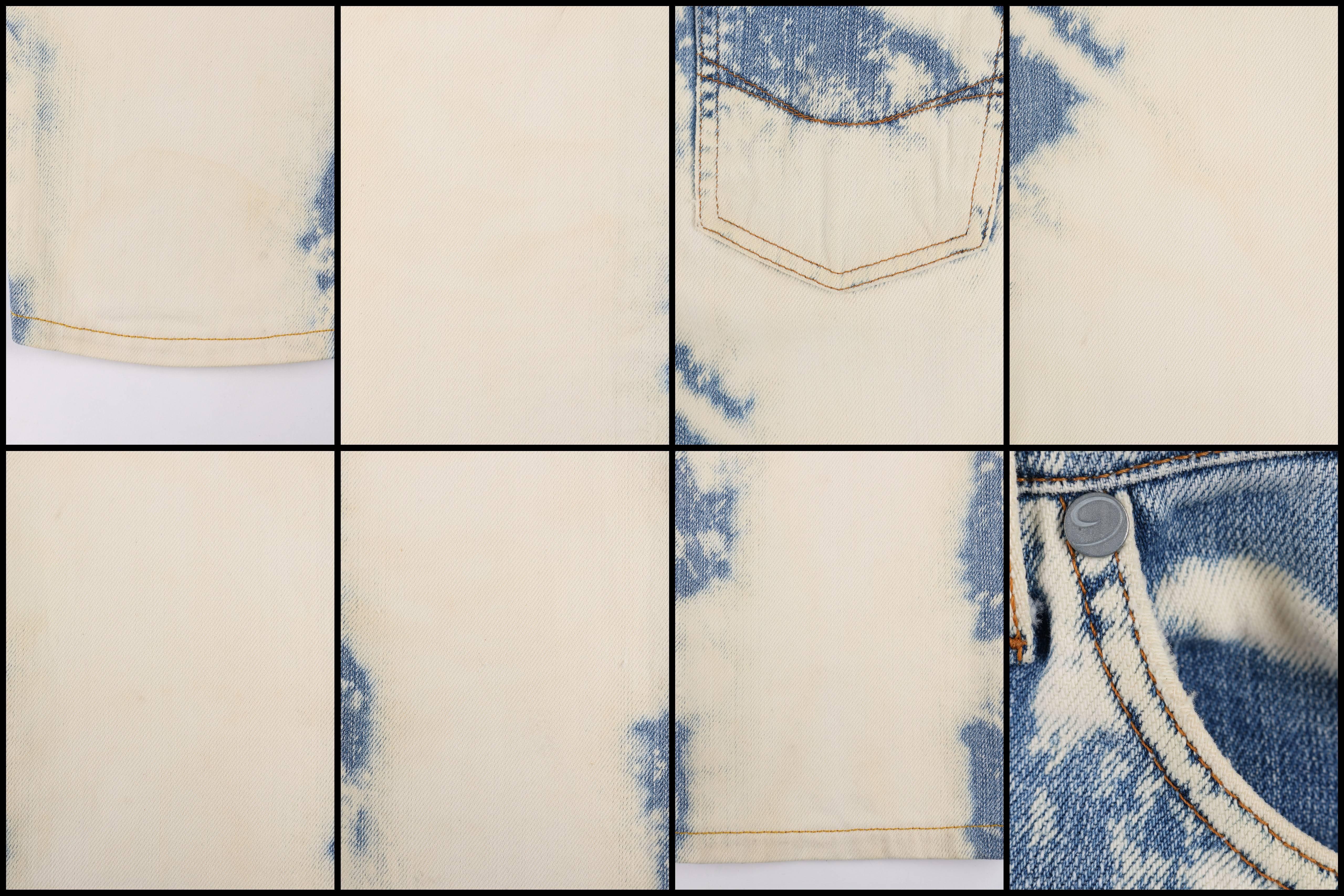 ROMEO GIGLI Bleach Wash Straight Leg Denim Blue Jean Pants - RARE  In Excellent Condition In Thiensville, WI