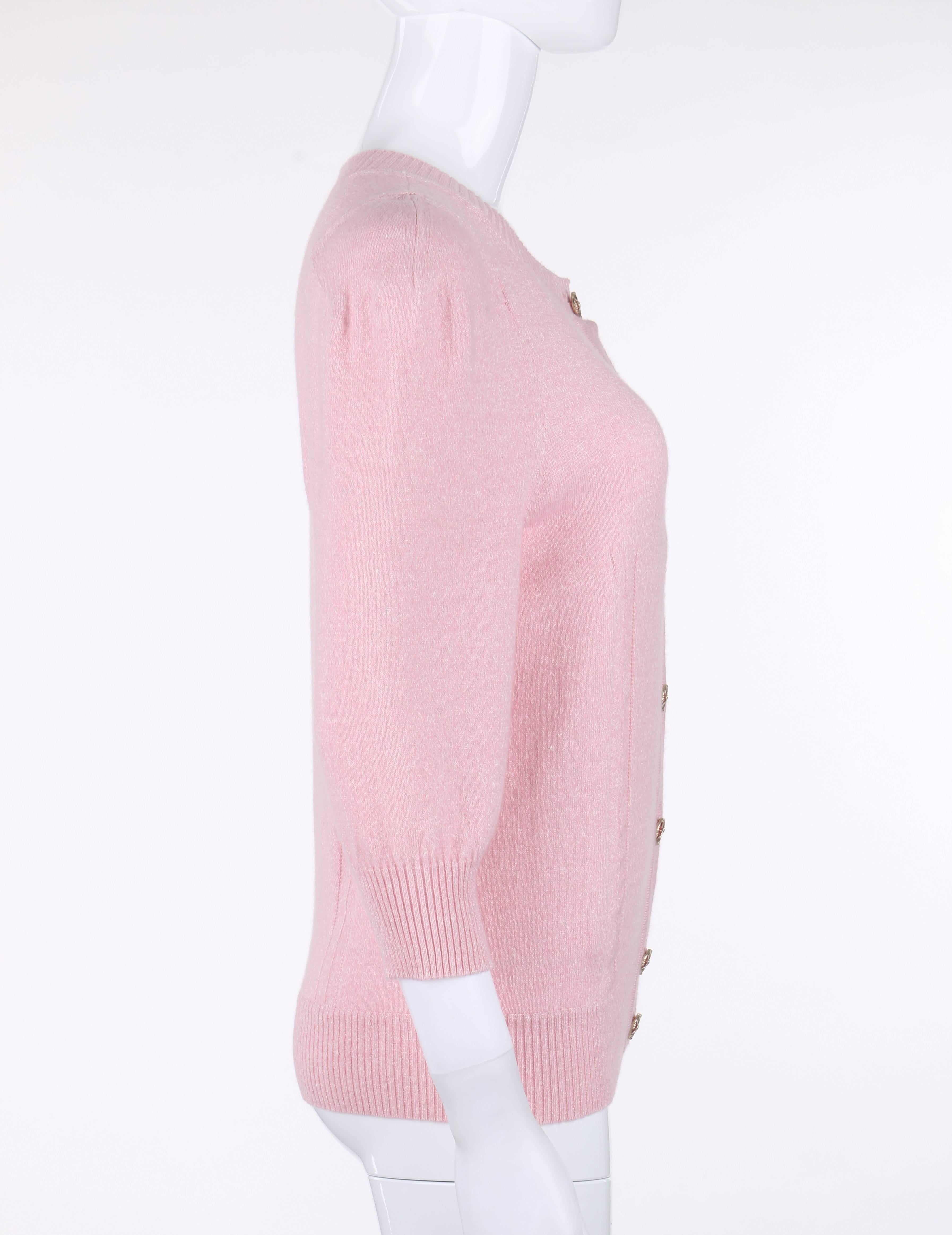 chanel pink and white sweater