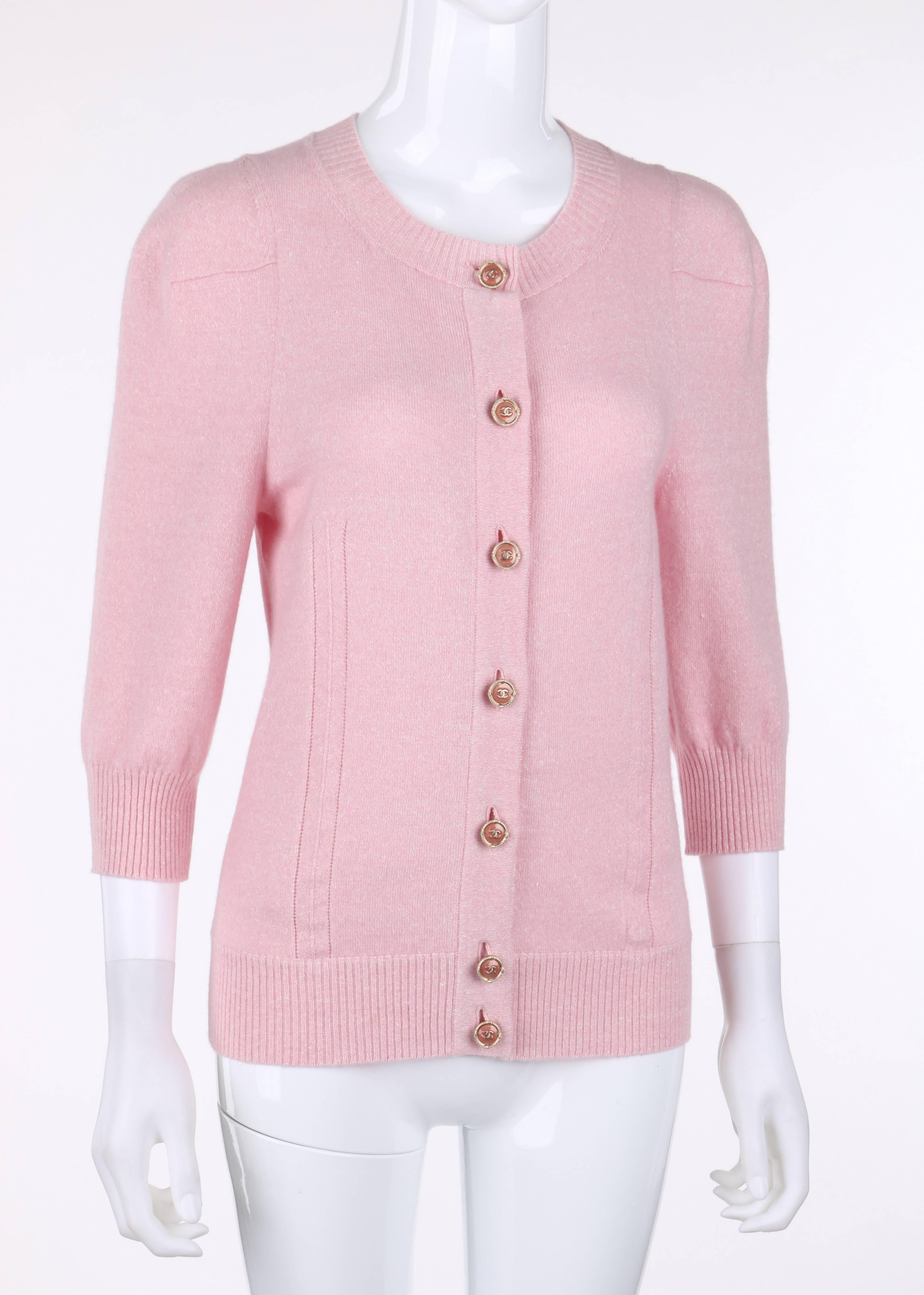 pink and white chanel sweater
