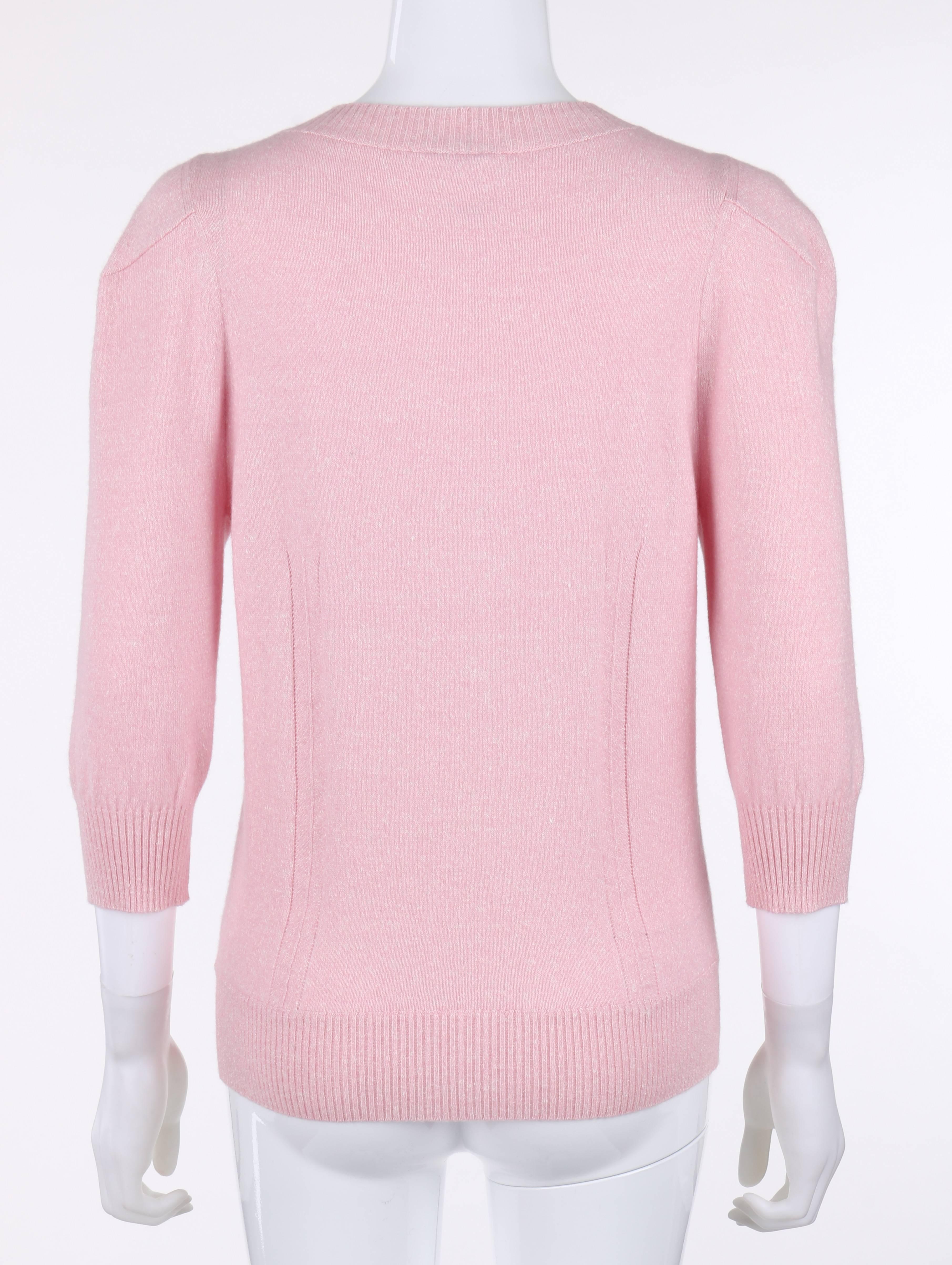 chanel pink cashmere cardigan
