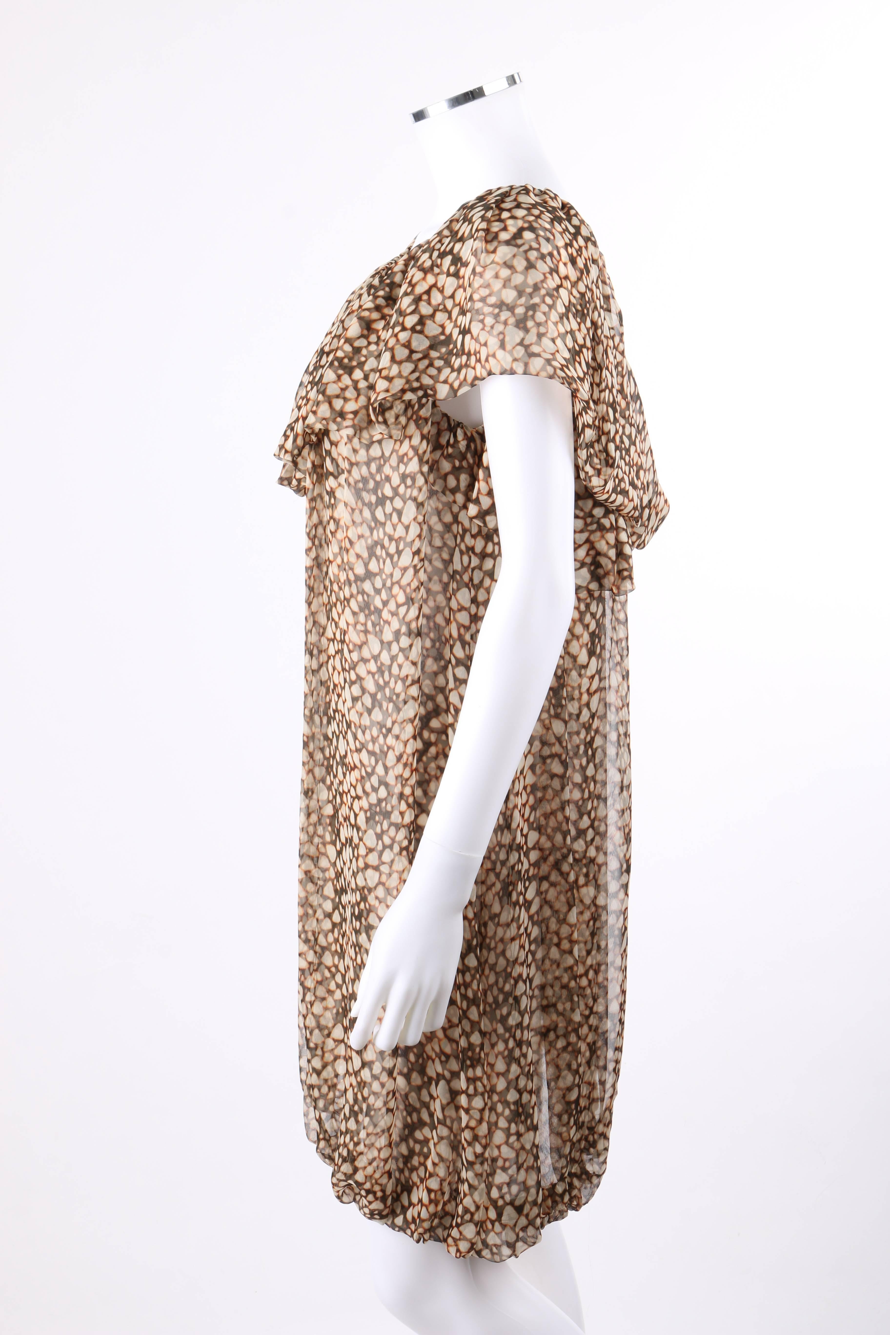 Women's YVES SAINT LAURENT Resort 2010 YSL Abstract Print Silk Chiffon Tunic Top Dress
