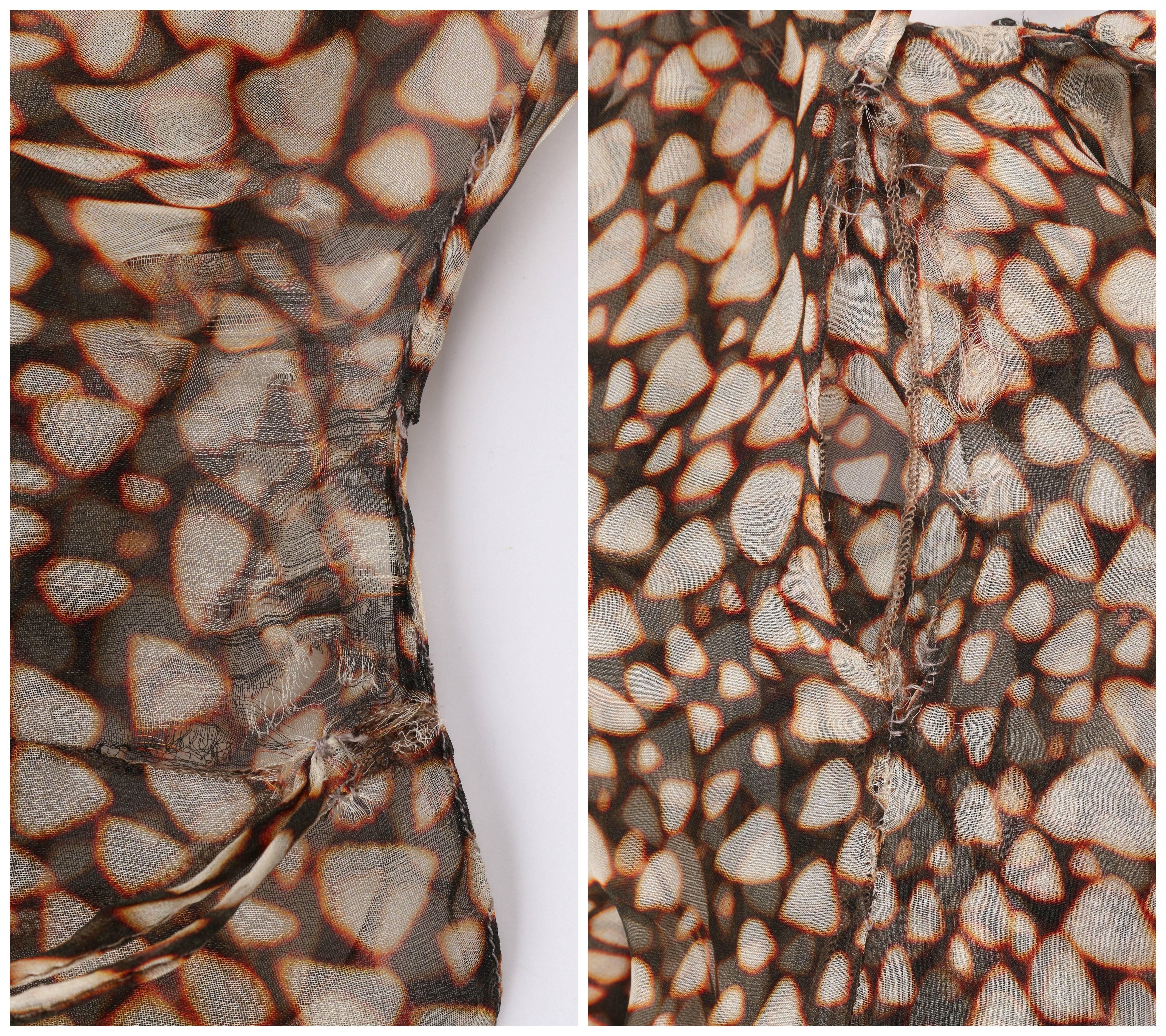 YVES SAINT LAURENT Resort 2010 YSL Abstract Print Silk Chiffon Tunic Top Dress 3