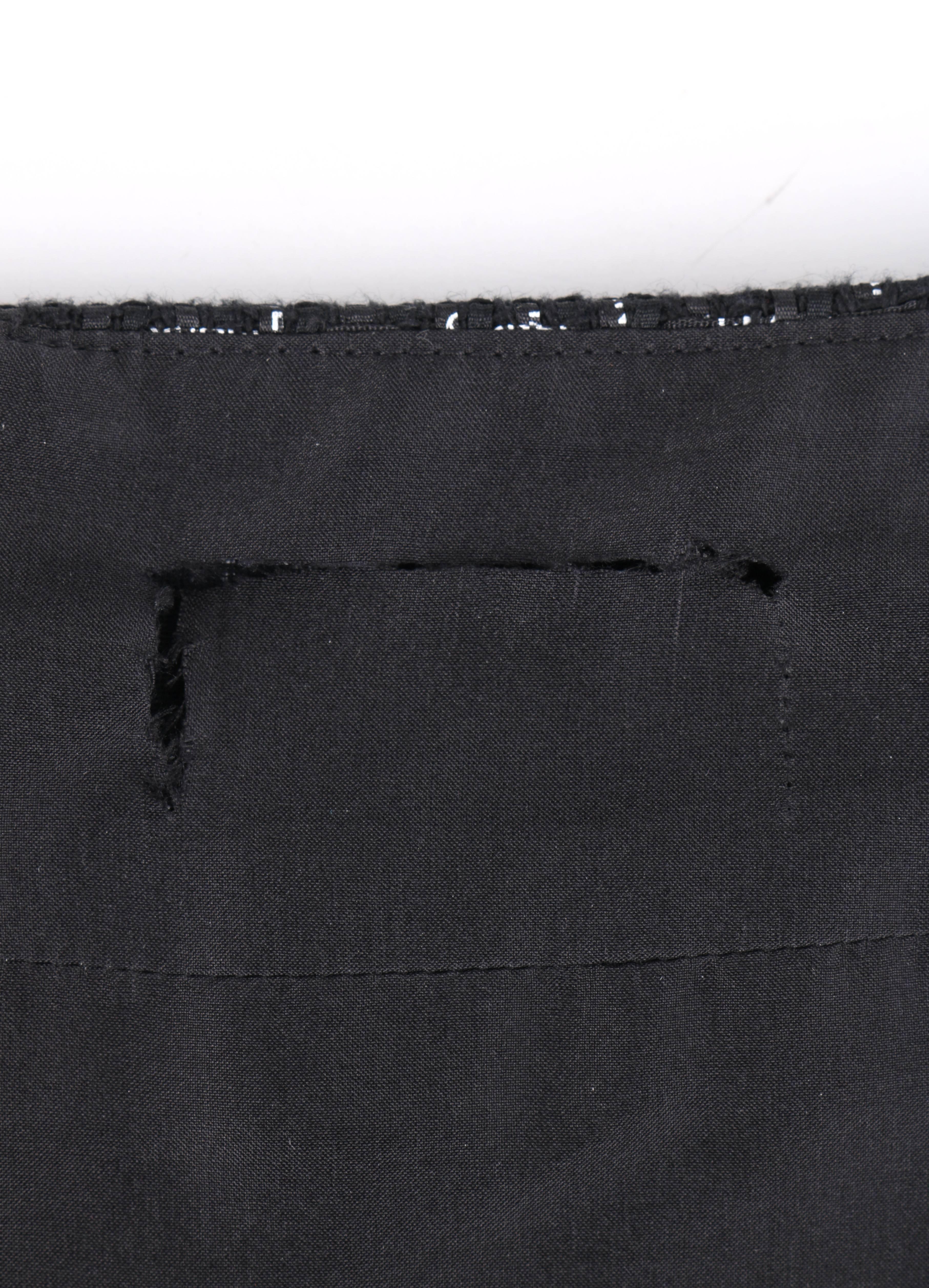 CHANEL Cruise 2013 Classic Black & White Signature Ribbon Tweed Skirt RARE 1