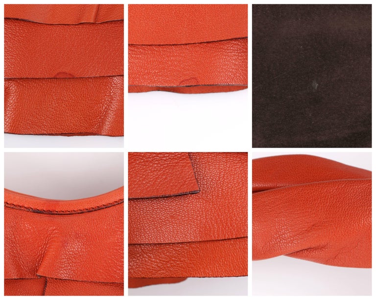 Yves Saint Laurent Saint Tropez 122245 Leather Shoulder Bag Orange