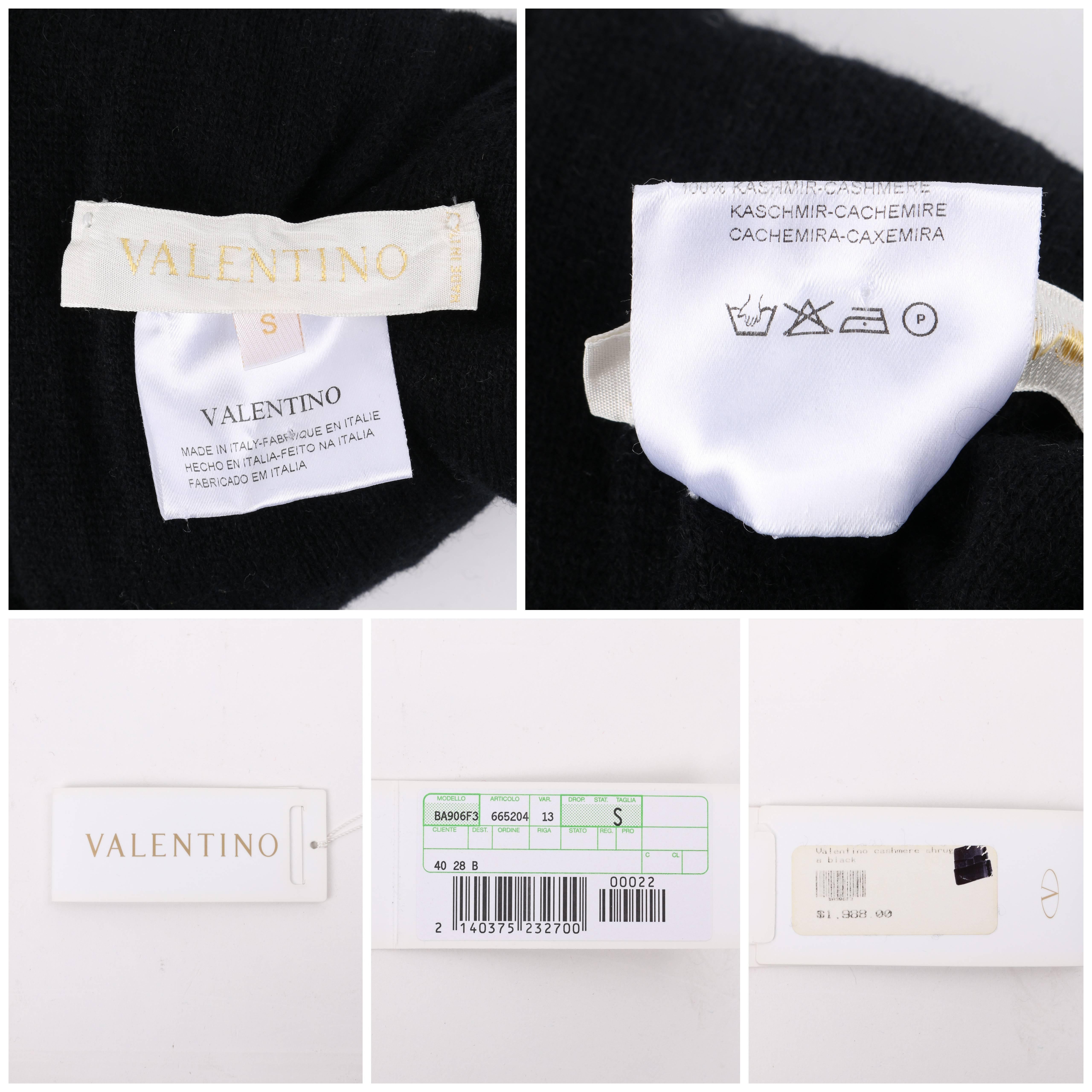 VALENTINO S/S 2006 Black Cashmere Knit Bow Shrug NWT 3