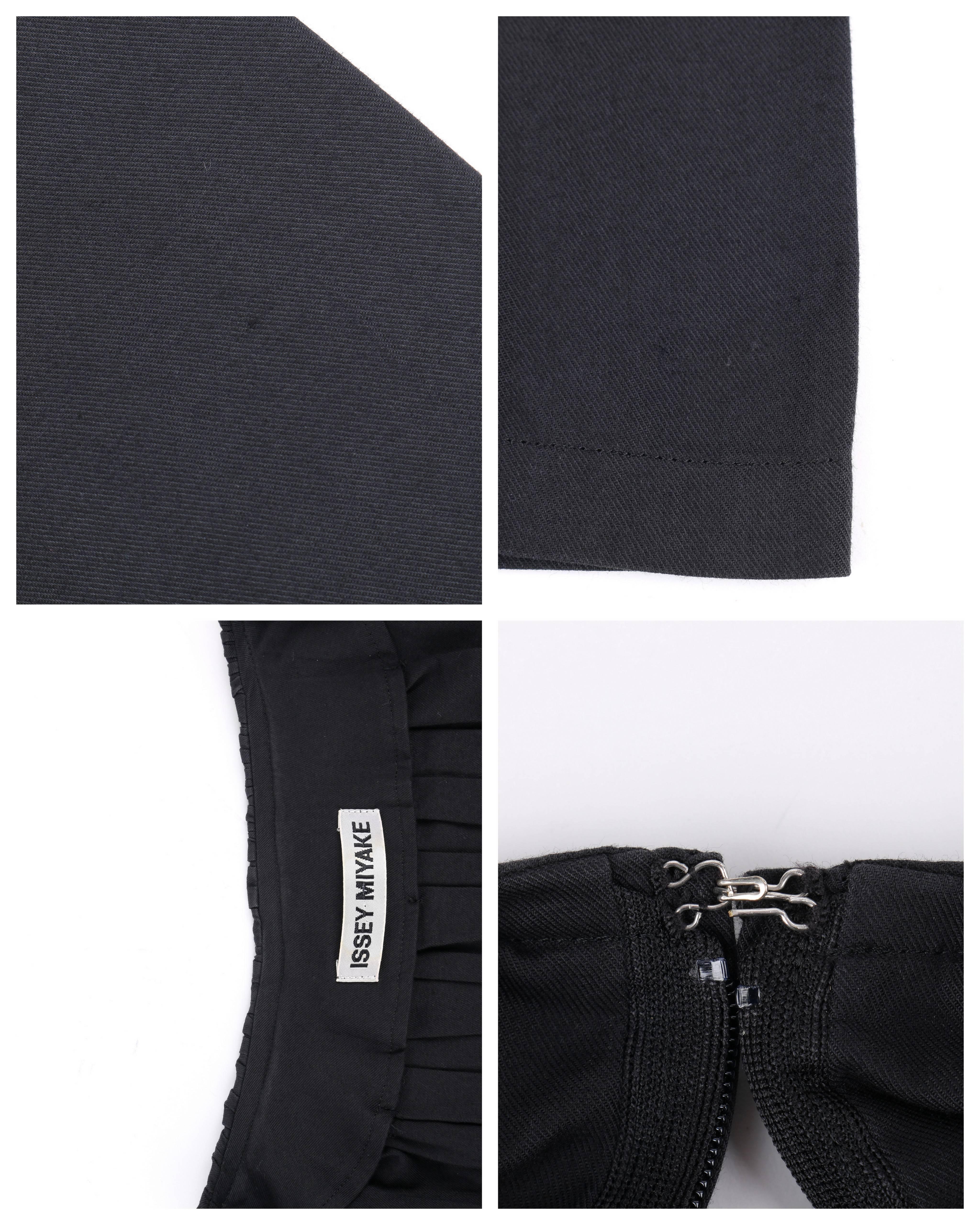 ISSEY MIYAKE Black Gathered Detail Zip Front Jacket 3