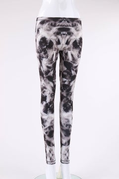 ALEXANDER McQUEEN S/S 2013 Gray Mirrored Iris Print Leggings Pants