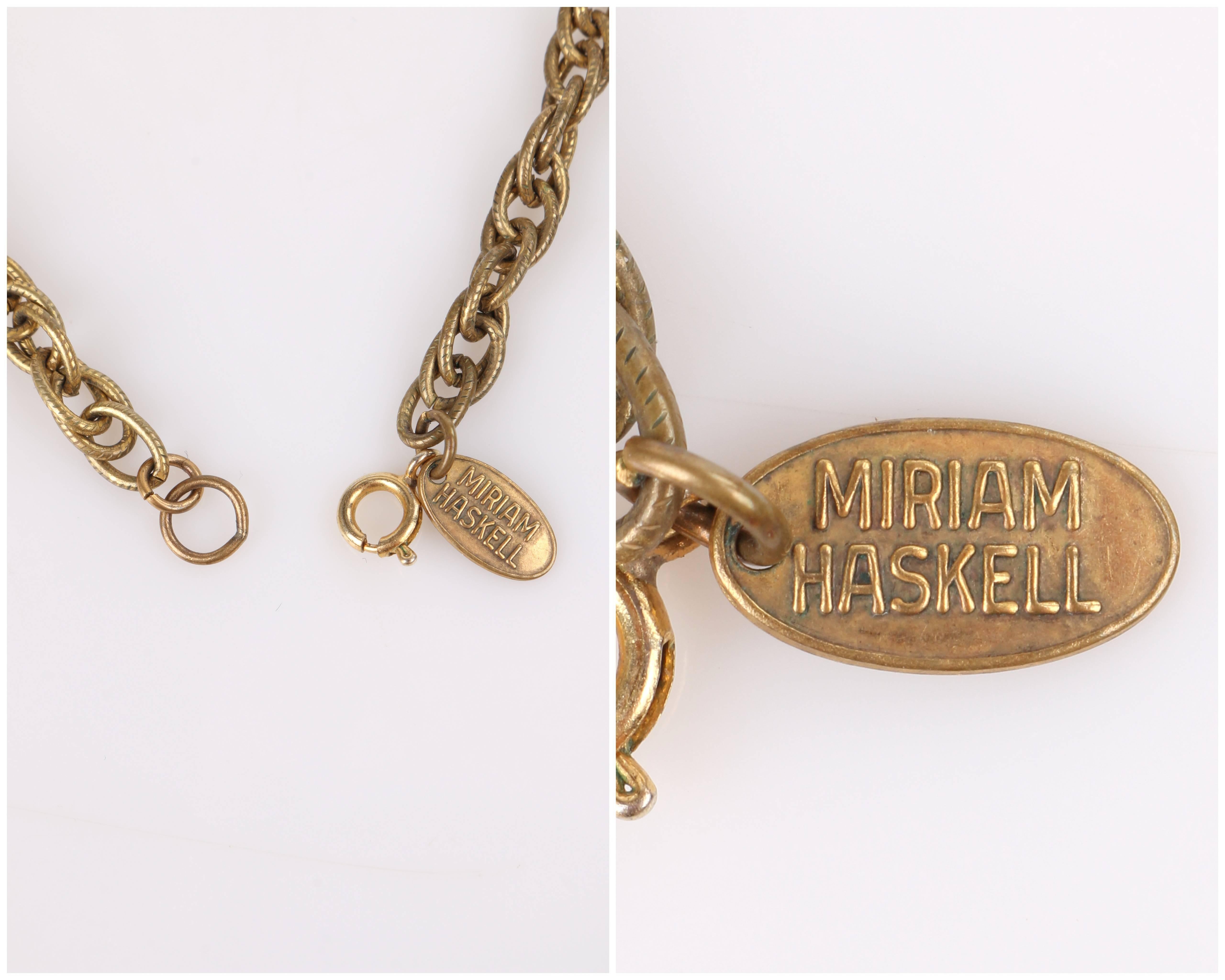 MIRIAM HASKELL c.1960's Gold Roman Caesar Coin Medallion Pendant Necklace 1