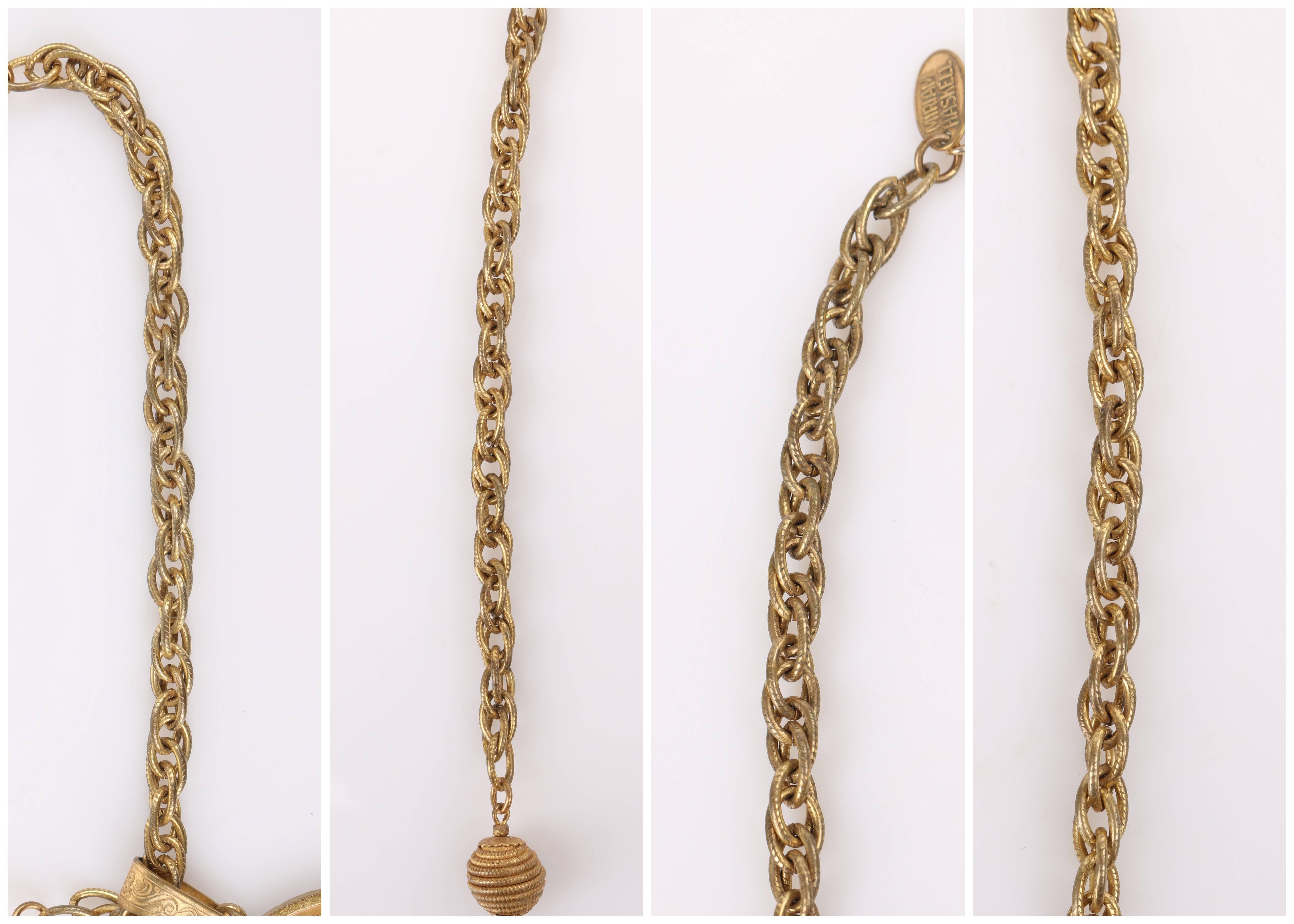MIRIAM HASKELL c.1960's Gold Roman Caesar Coin Medallion Pendant Necklace 3
