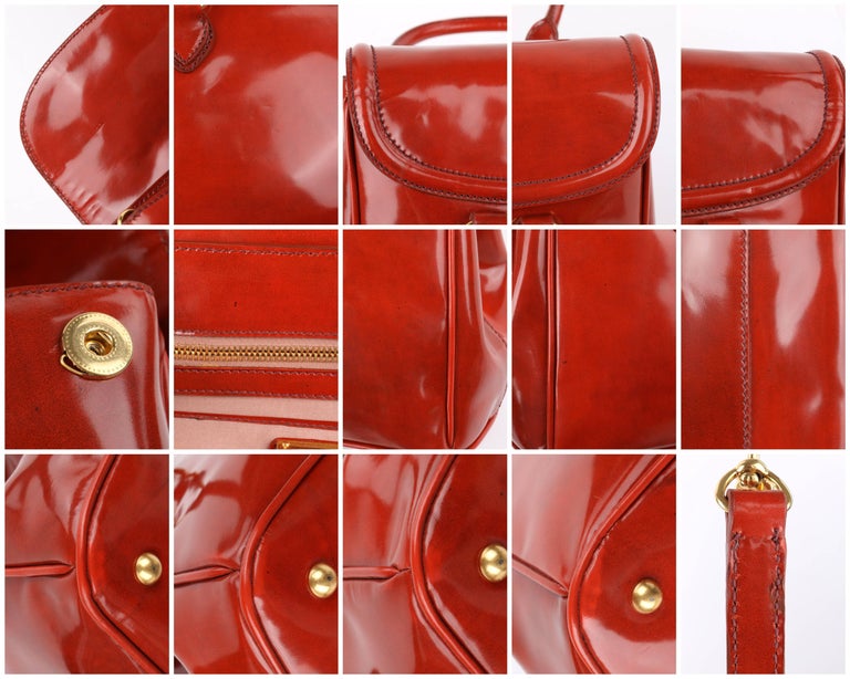 MIU MIU PRADA A/W 2012 Burnt Orange Spazzolato Leather Flap Top Handbag Purse For Sale 5