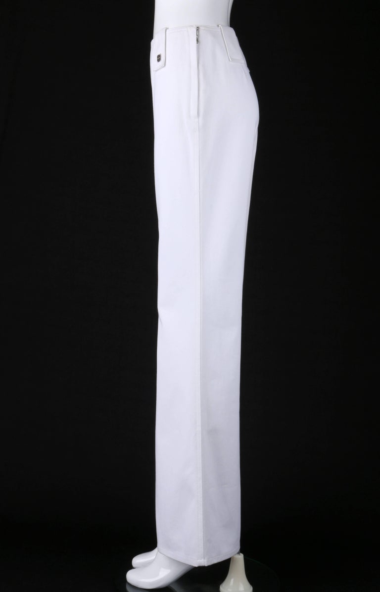 Chanel Denim Pants 40 Women's Navy Stripe COCO Mark P… - Gem