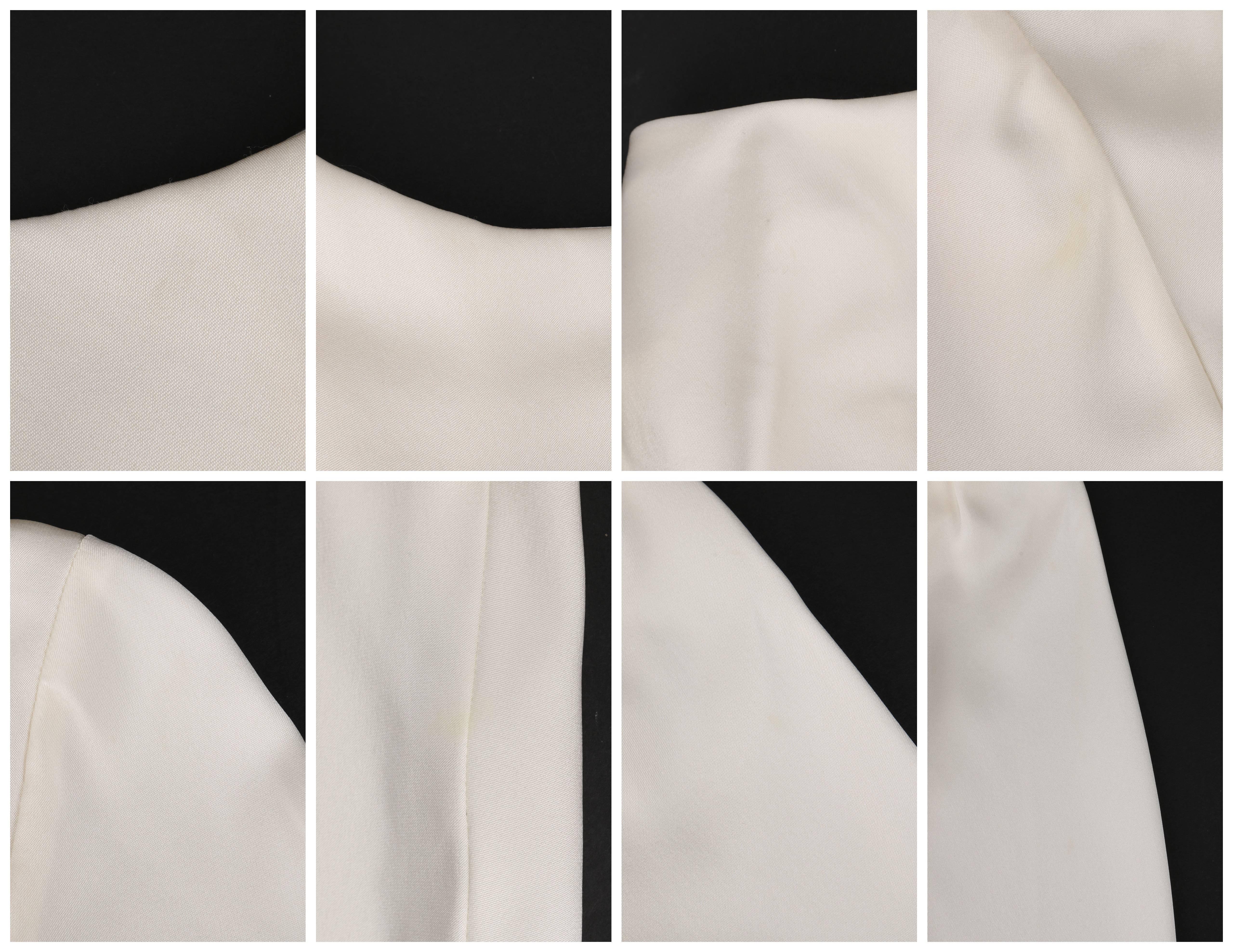 CHANEL A/W 2001 Off White Wide Bertha Collar Long Sleeve Silk Top NWT 2