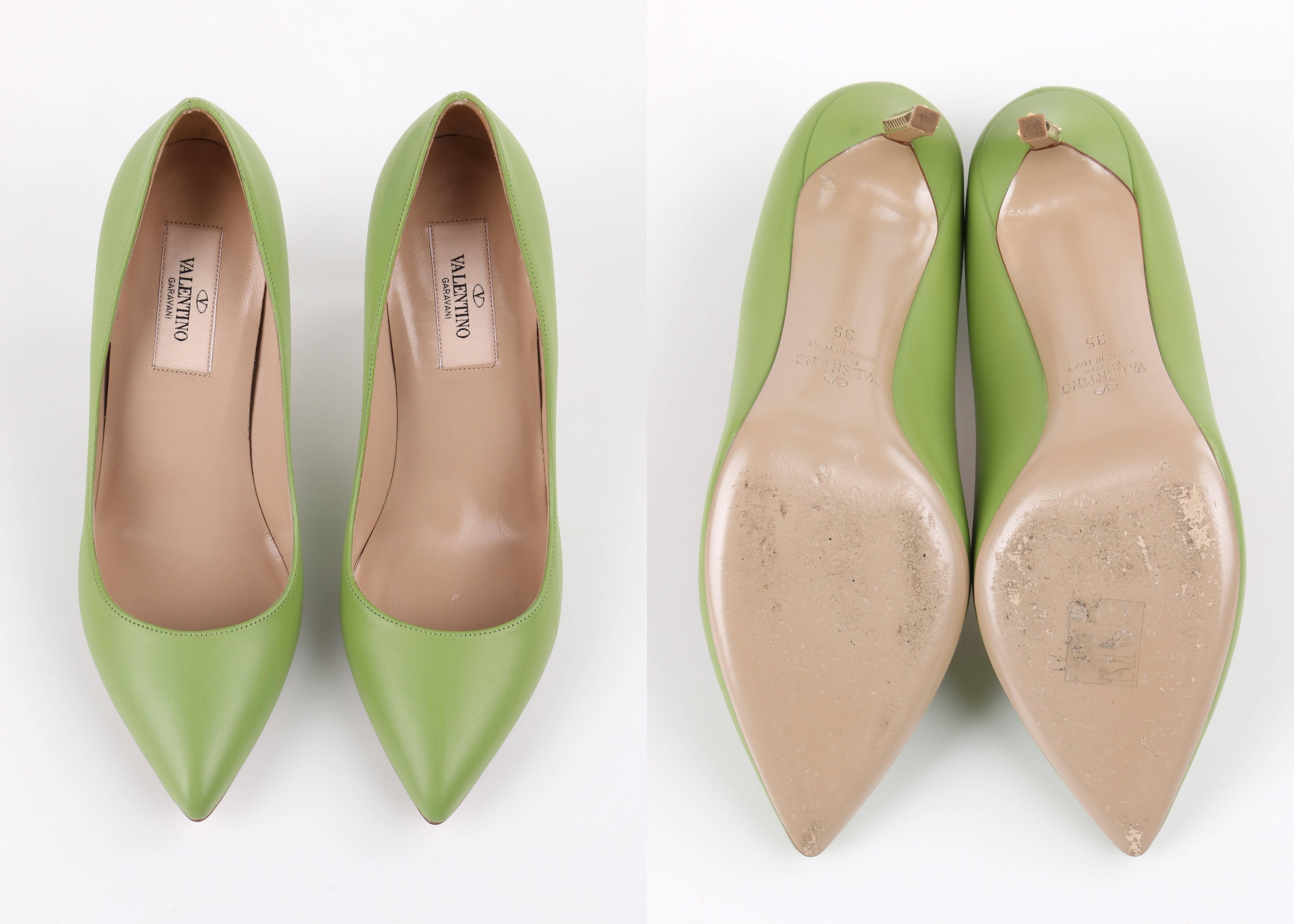 VALENTINO Garavani Green Apple Leather Gold 