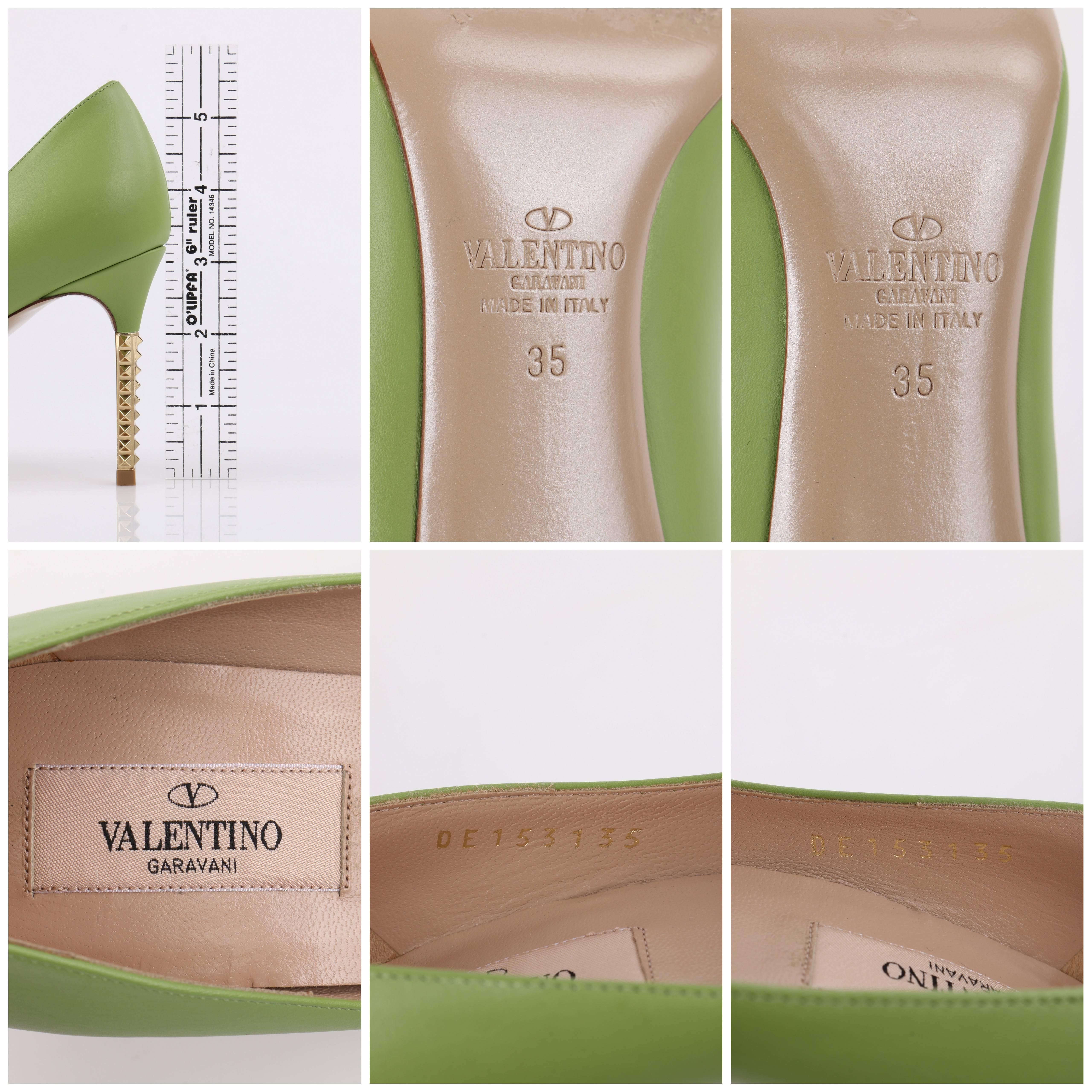Women's VALENTINO Garavani Green Apple Leather Gold 