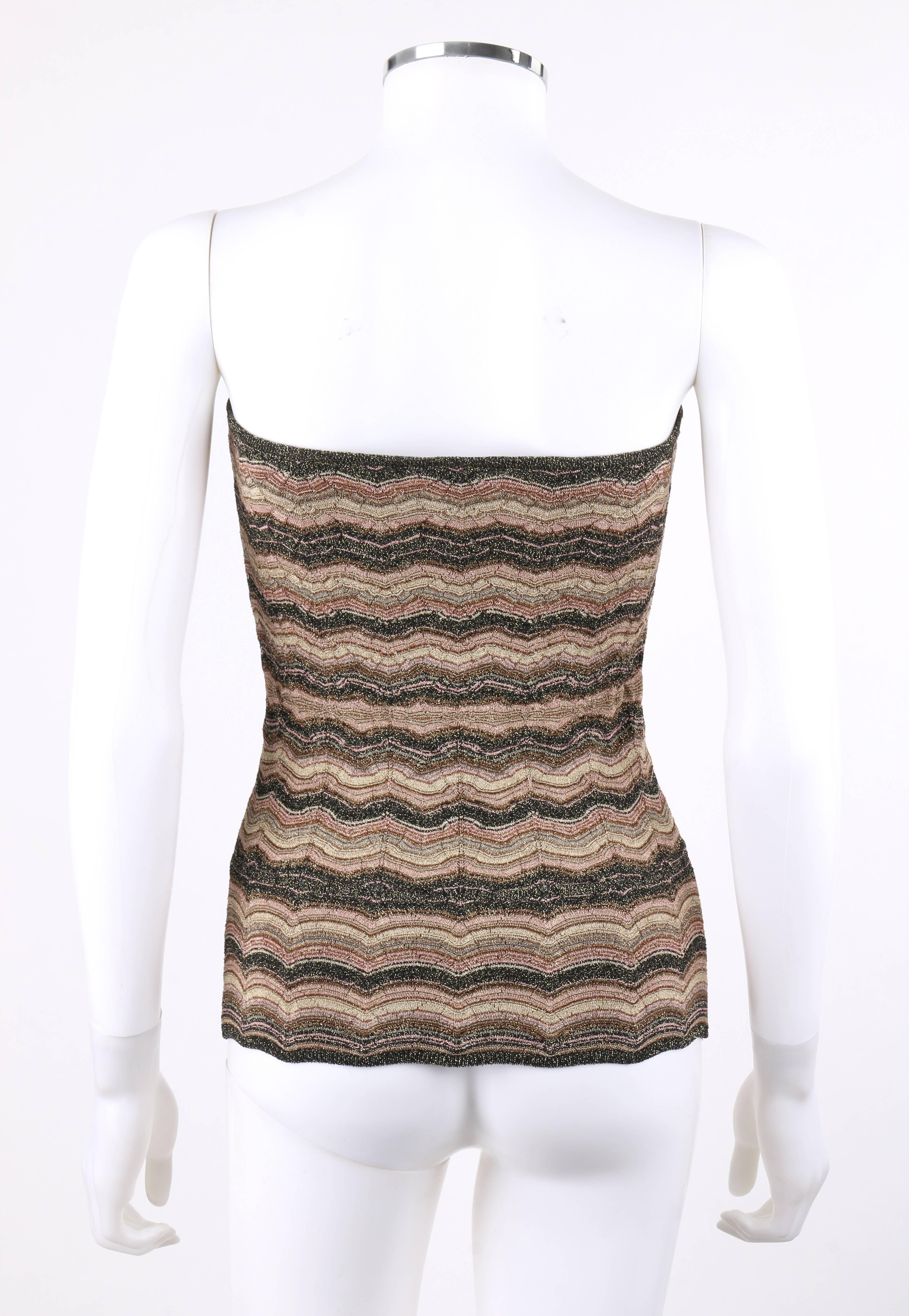 Women's MISSONI Metallic Knit Convertible 3-in-1 Pencil Skirt Tube Top Cowl Scarf