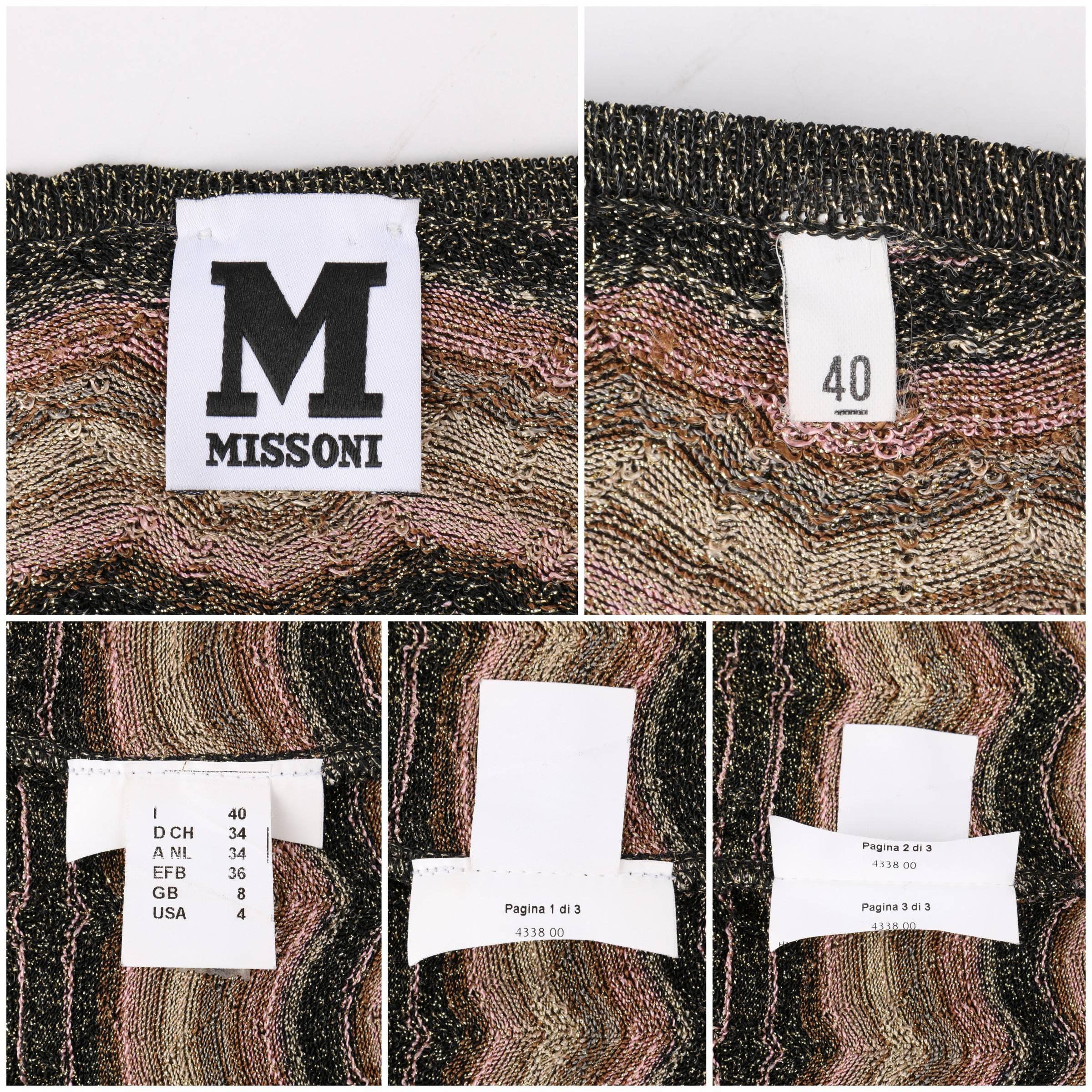 MISSONI Metallic Knit Convertible 3-in-1 Pencil Skirt Tube Top Cowl Scarf 1
