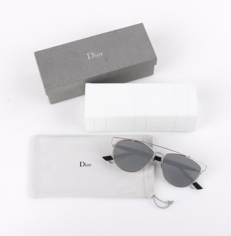 CHRISTIAN DIOR S/S 2015 "Technologic" Mirrored Lens Cut Out Aviator  Sunglasses at 1stDibs