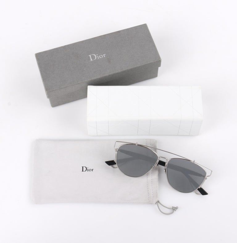 CHRISTIAN DIOR S/S 2015 "Technologic" Mirrored Lens Cut Out Aviator  Sunglasses at 1stDibs | dior sunglasses 2015, christian dior mirror  sunglasses, dior technologic sunglasses