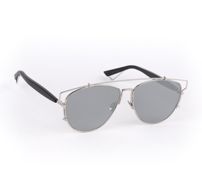 CHRISTIAN DIOR S/S 2015 "Technologic" Mirrored Lens Cut Out Aviator  Sunglasses For Sale at 1stDibs | dior technologic cutout aviator  sunglasses, dior sunglasses 2015