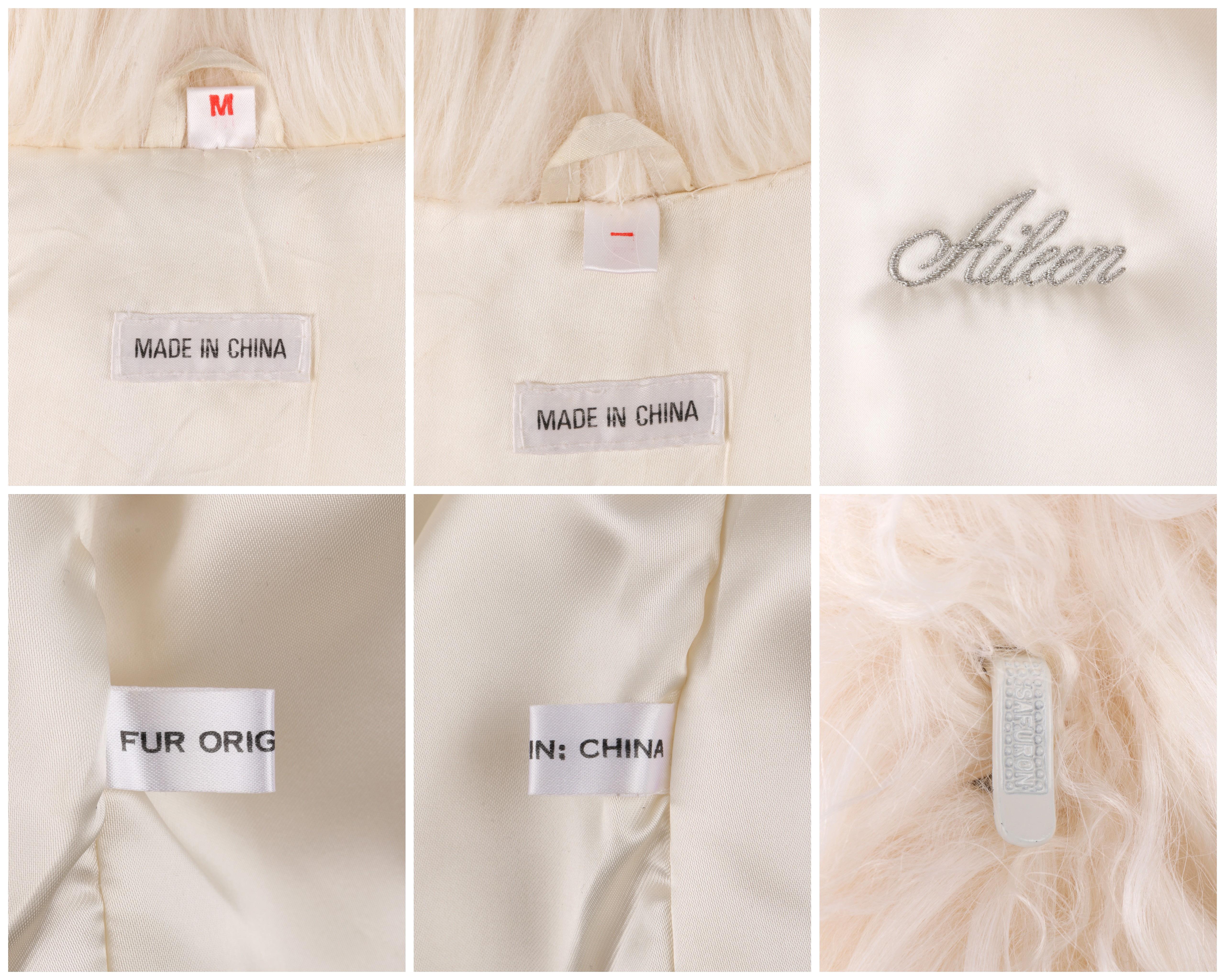 Women's or Men's SAFURON Cream Curly Mongolian Lamb Fur Coat Jacket