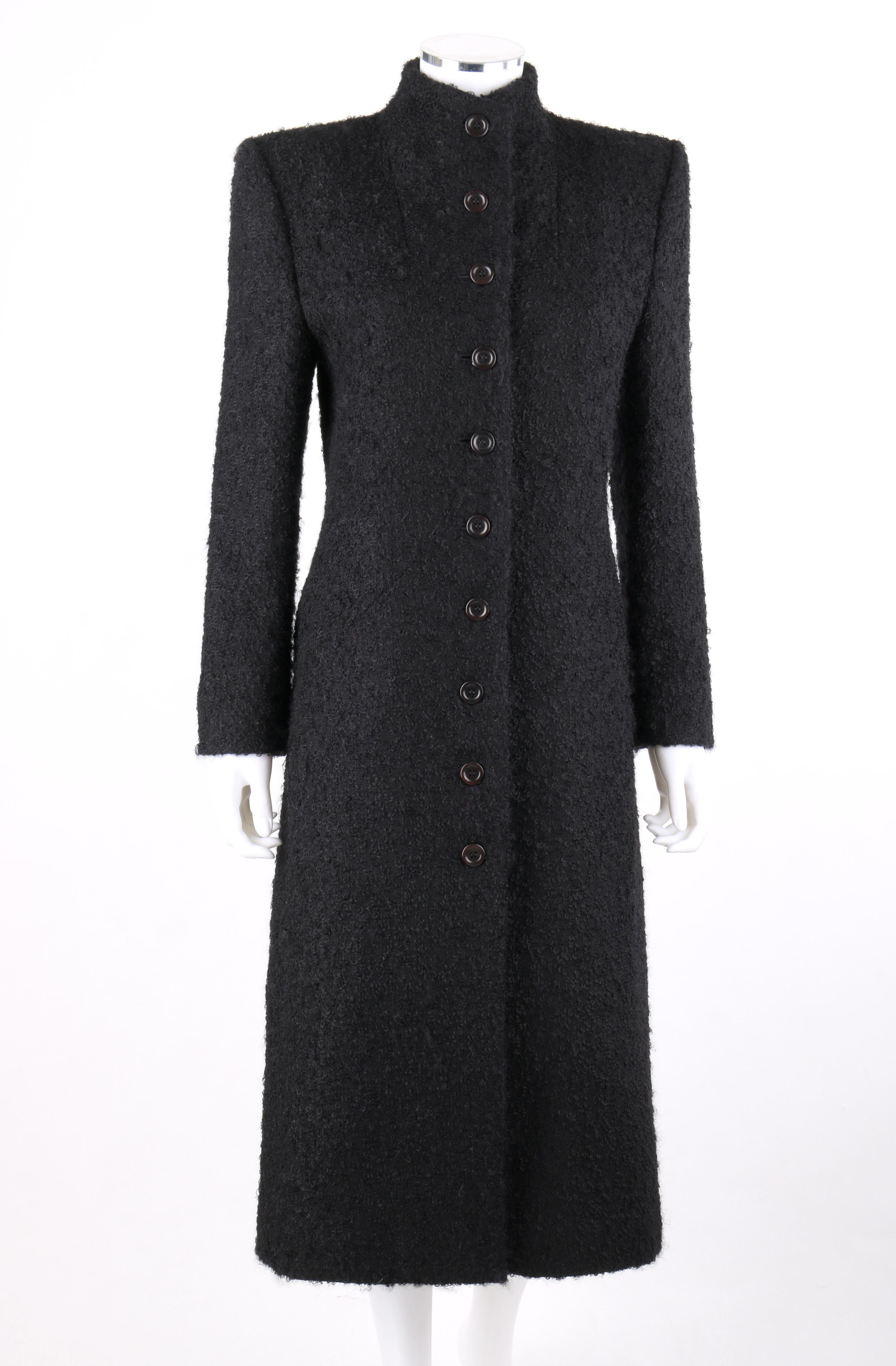 DESCRIPTION: GIVENCHY Couture A/W 1998 ALEXANDER McQUEEN Mohair Exaggerated Shoulder Overcoat
 
Brand / Manufacturer: Givenchy
Collection: Couture; Autumn / Winter 1998 
Designer: Alexander McQueen
Manufacturer Style Name: 
Style: Overcoat
Color(s):