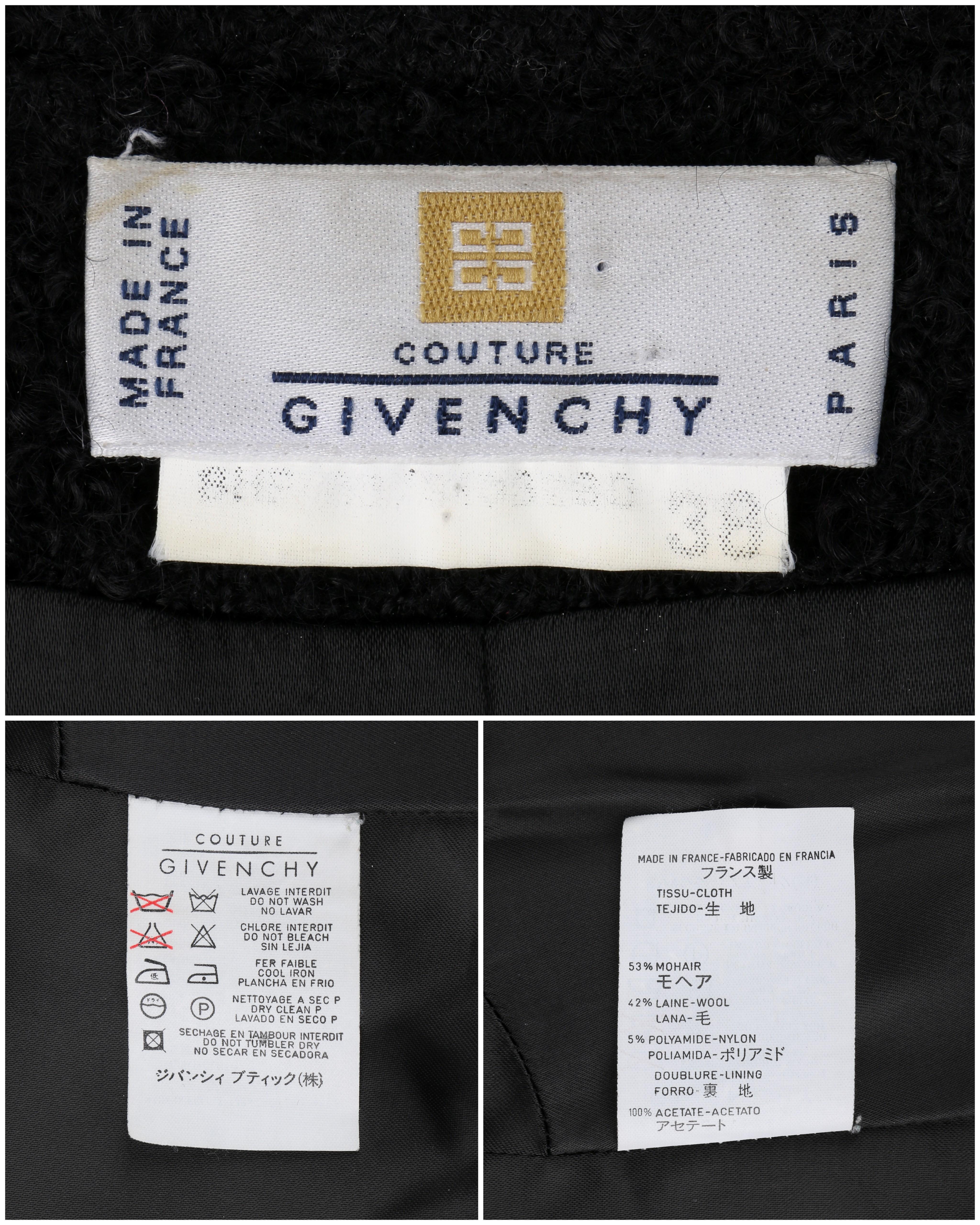 GIVENCHY Couture A/W 1998 ALEXANDER McQUEEN Mohair Exaggerated Shoulder Overcoat 1