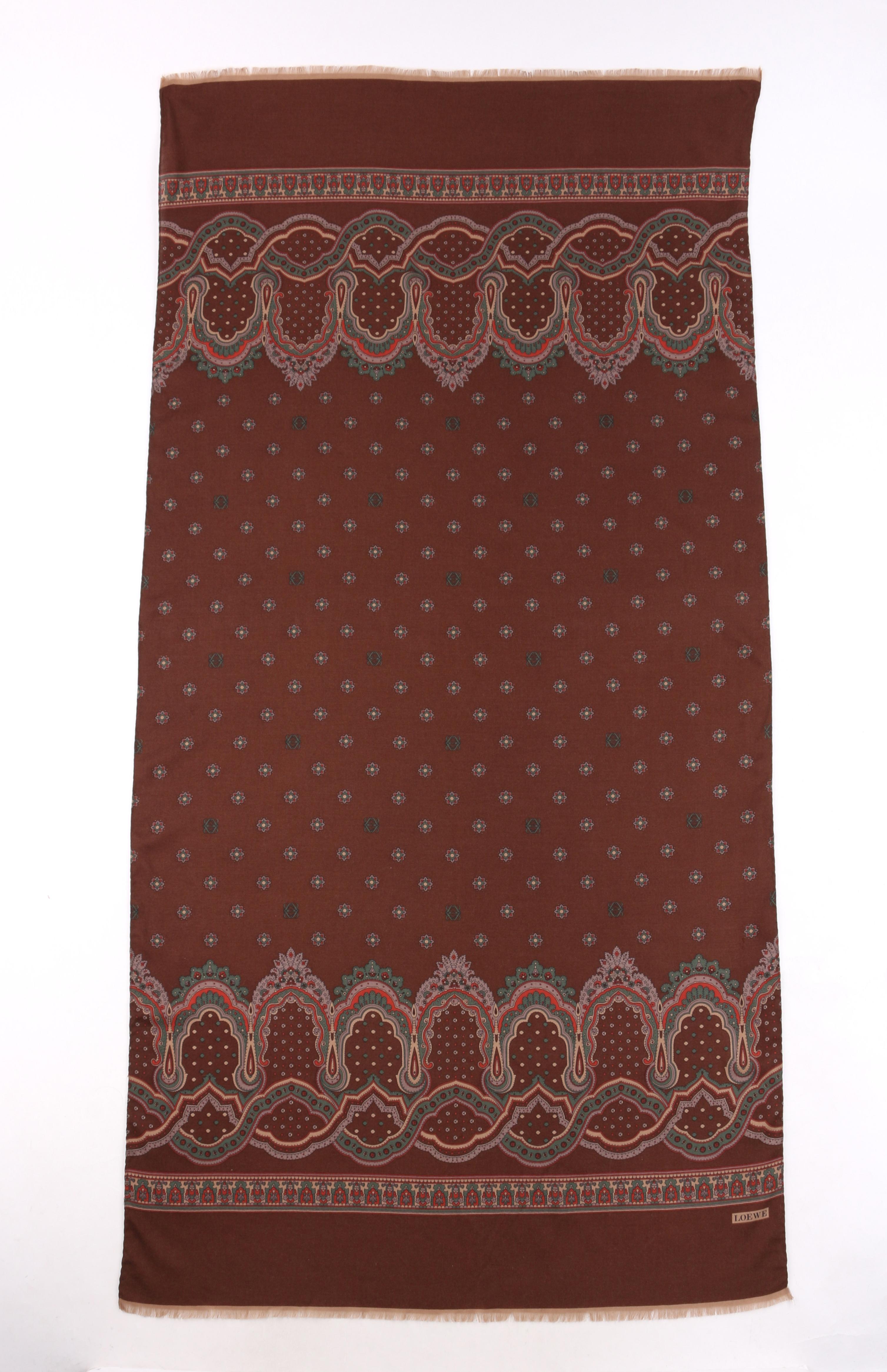floral silk modal scarf with fringe supplier