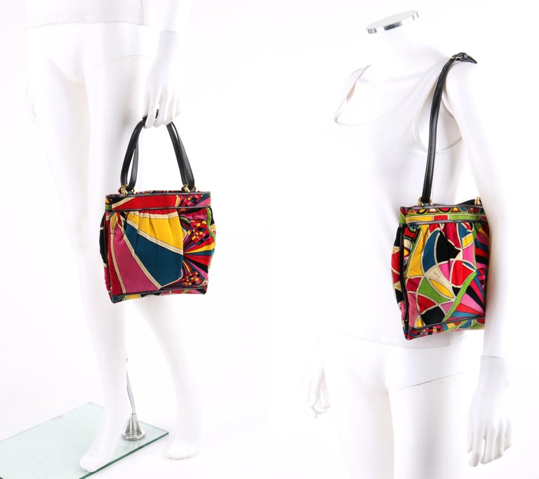 EMILIO PUCCI By Jana c.1960's Stained Glass Signature Print Velvet