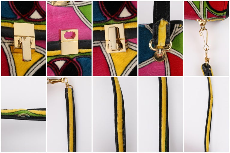 EMILIO PUCCI Jana c.1960's Stained Glass Signature Print Velvet Flap