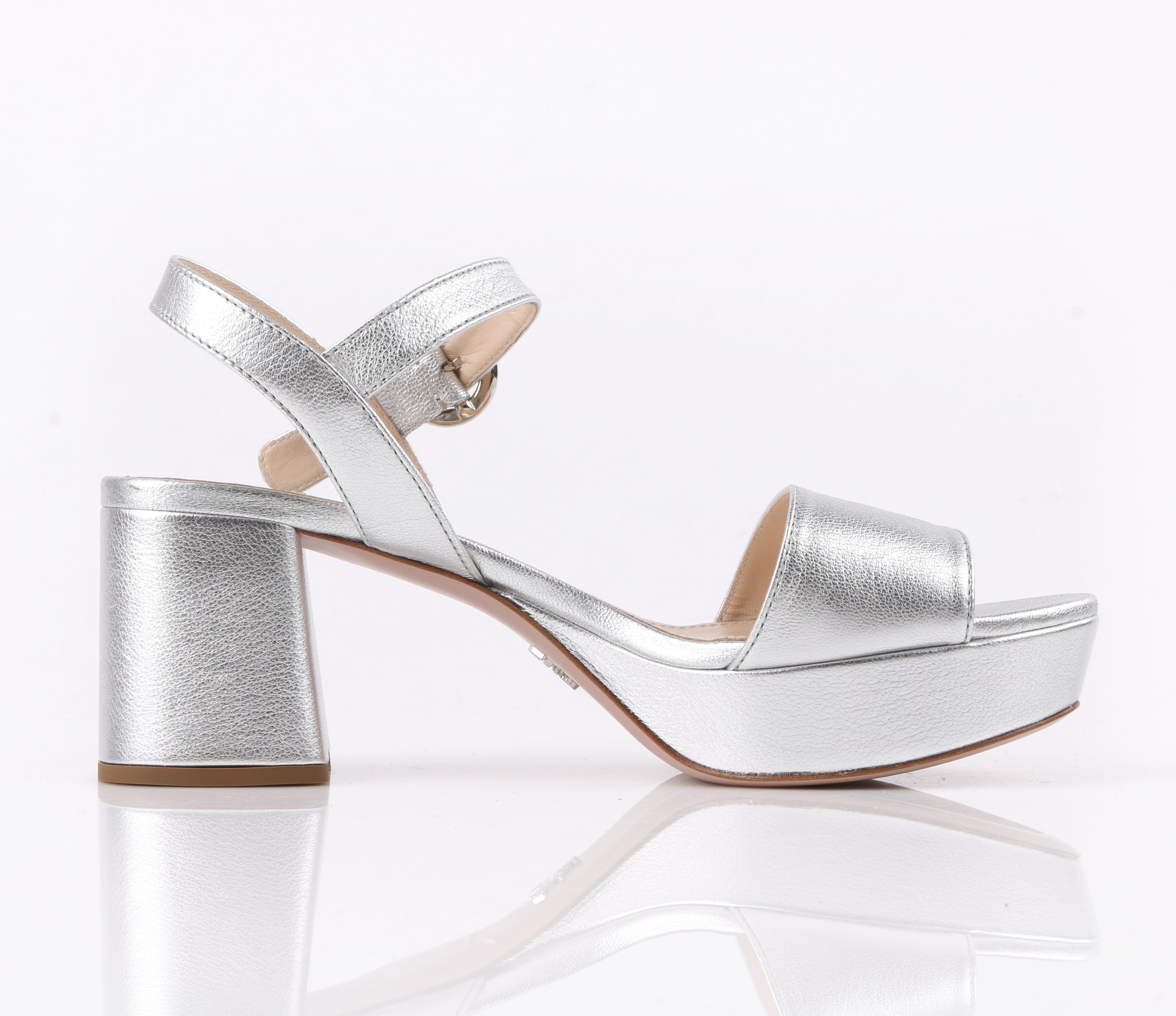 prada silver platform shoes
