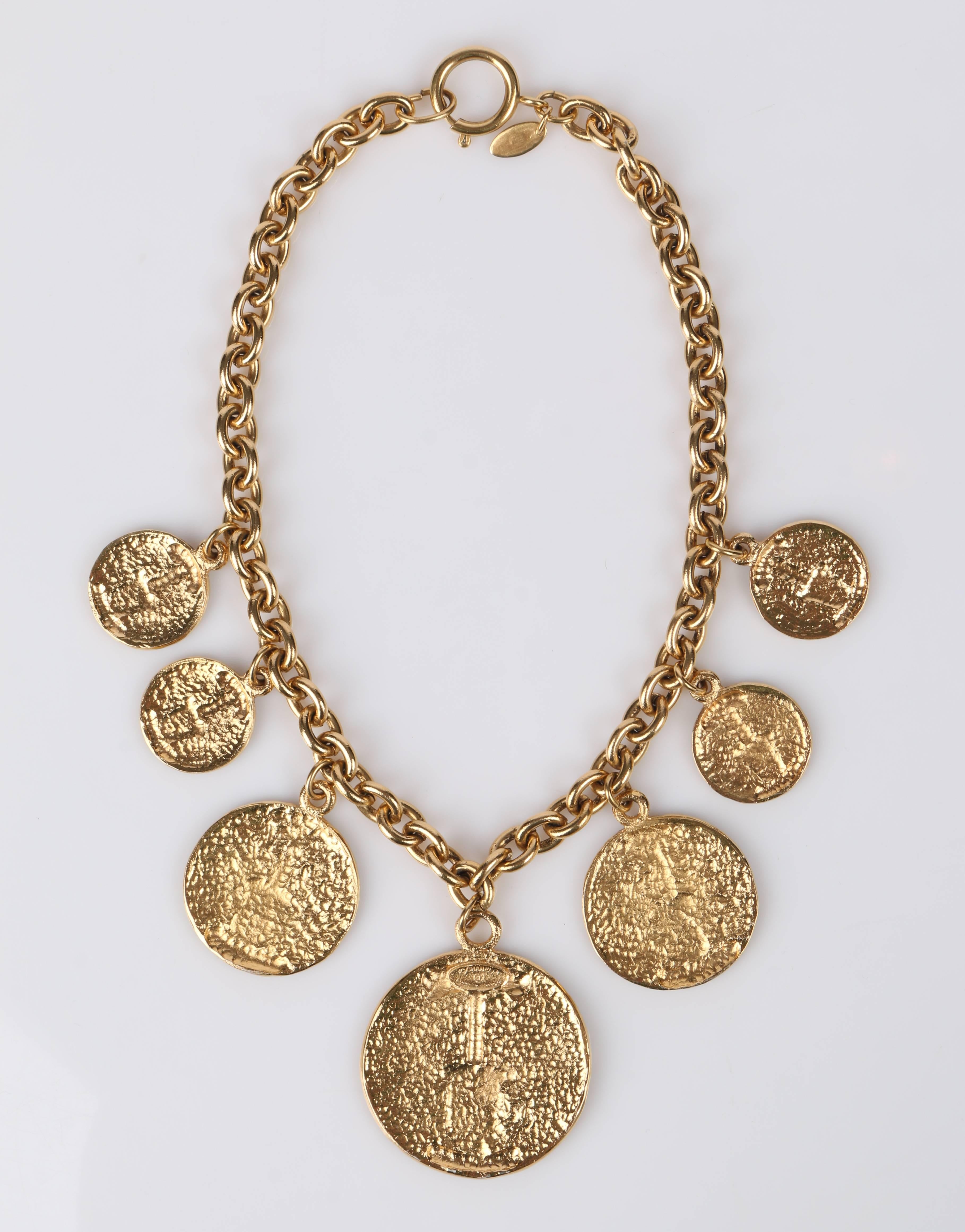 vintage gold medallion necklace