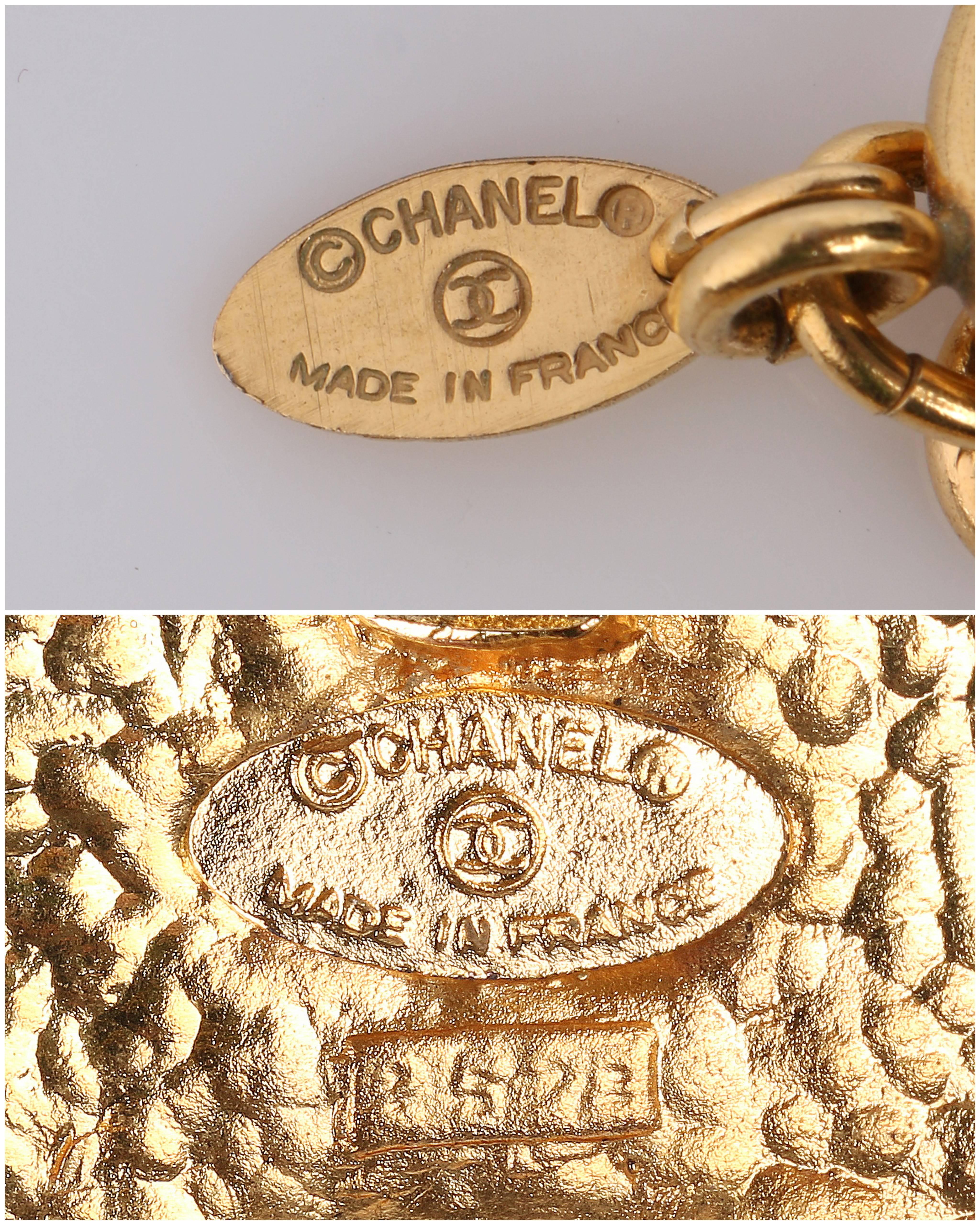 Women's 1970s CHANEL Gold Medallion Coat of Arms Crest Lion Necklace Earring Set