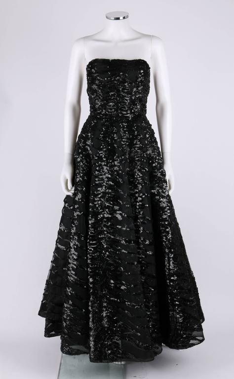 black sequin evening gown