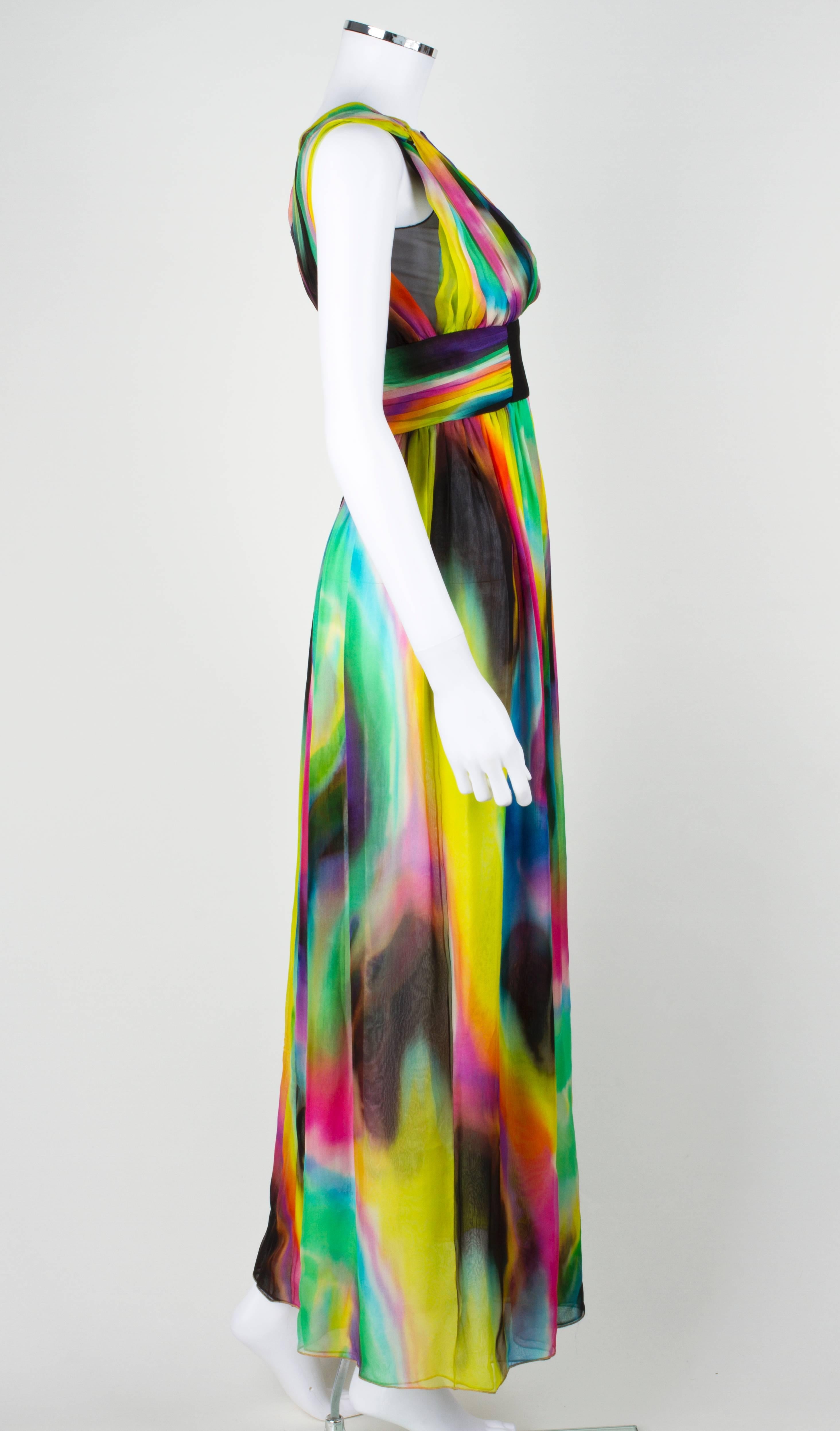 multicolor silk dress